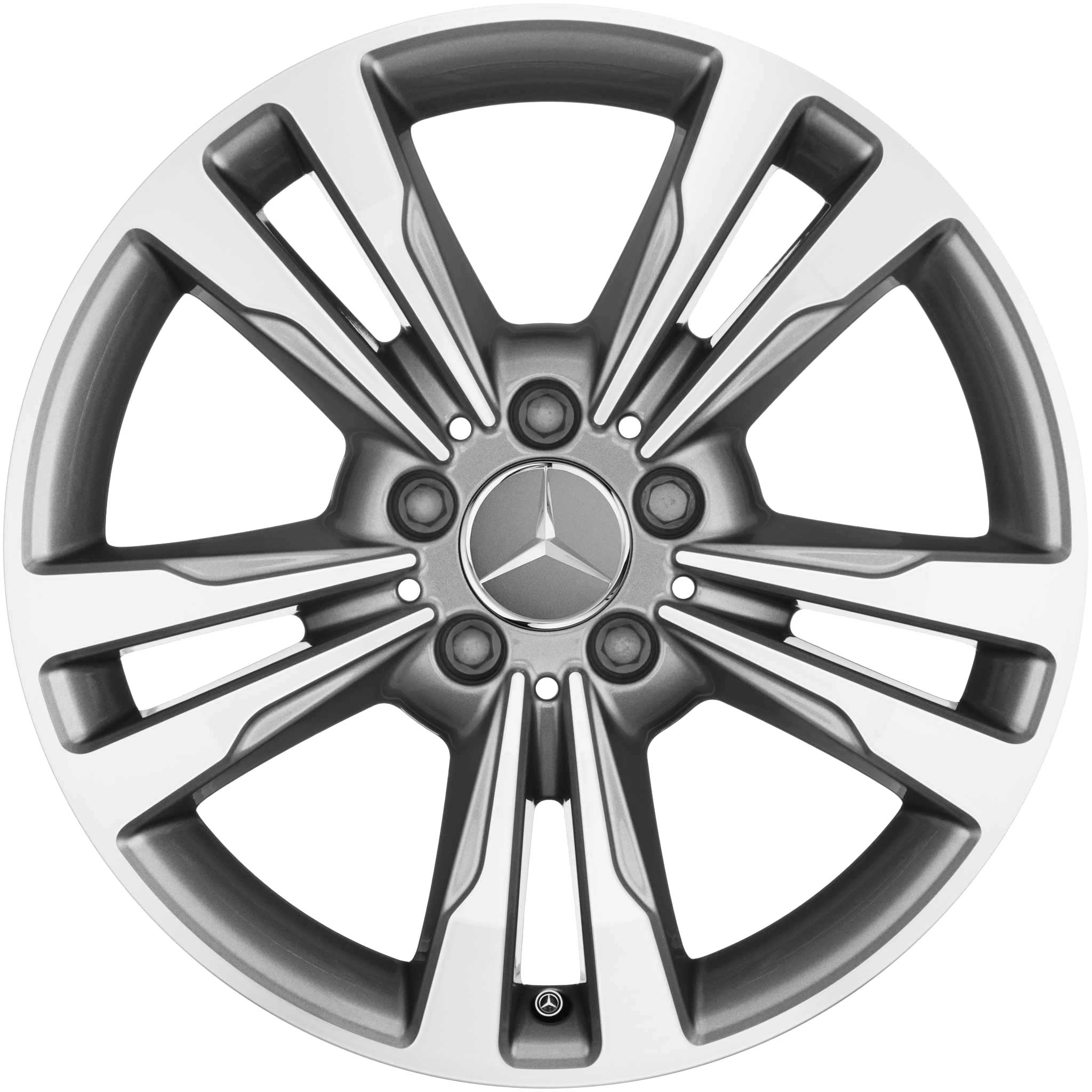 Mercedes 5 Twin Spoke [207-17] Himalaya Grey with High Sheen Alloy Wheel Product Image #1