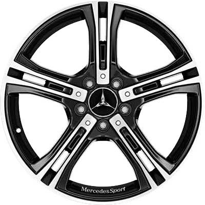 Mercedes 5 Spoke [207-18] Gloss Black and Writing with High Sheen Alloy Wheel Product Image #1