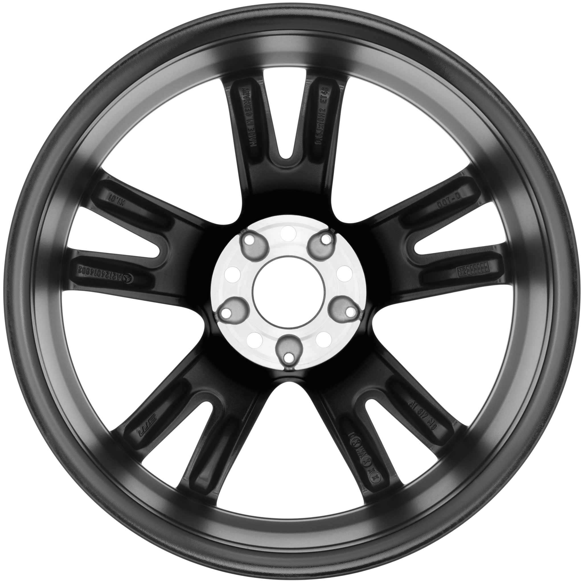 Mercedes 5 Twin Spoke [207-19] Matt Black with High Sheen Alloy Wheel Product Image #3