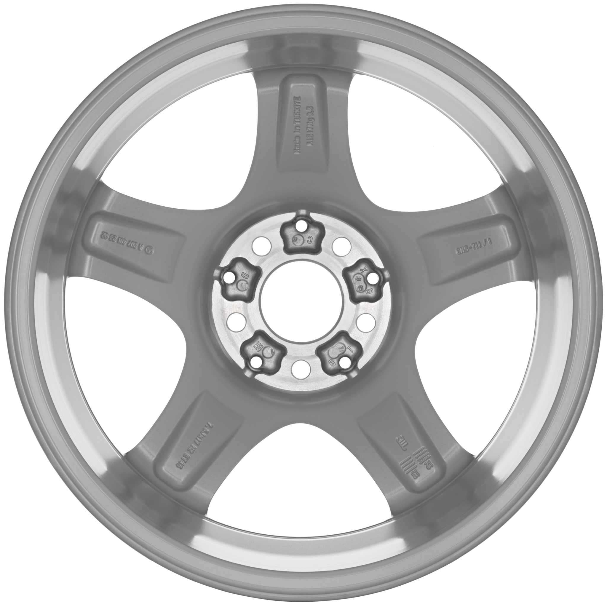 Mercedes 5 Spoke [207-17] Vanadium Silver Alloy Wheel Product Image #3