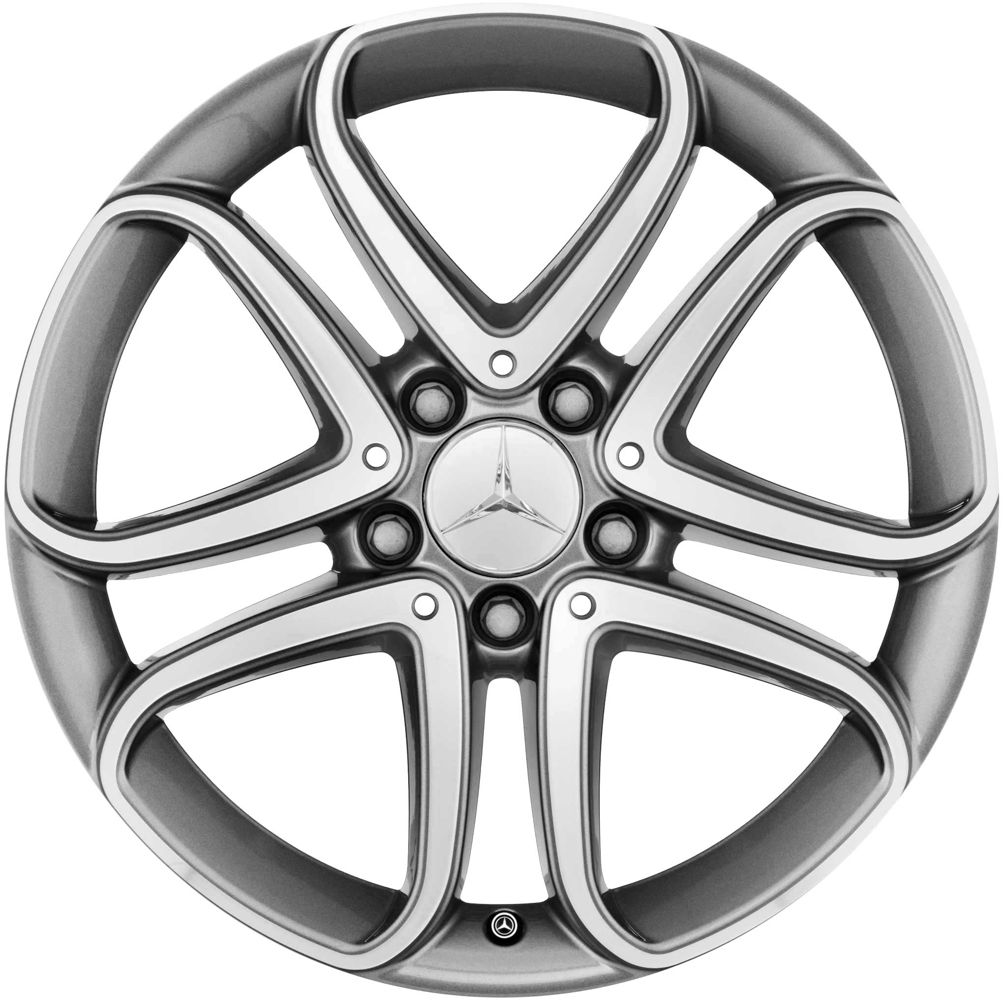 Mercedes 5 Twin Spoke [207-18] Himalaya Grey with High Sheen Alloy Wheel Product Image #1