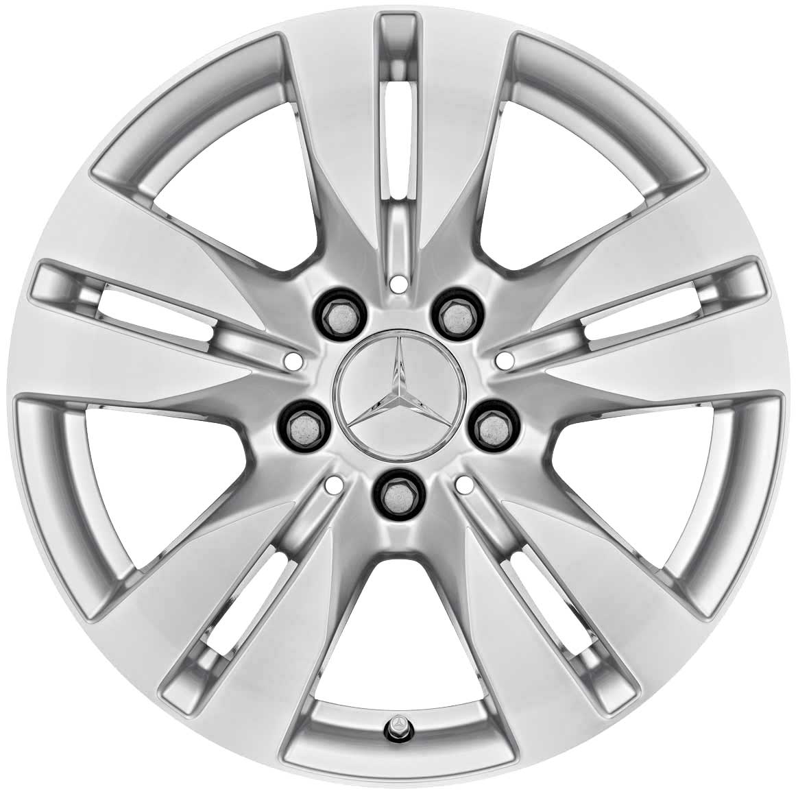 Mercedes 5 Twin Spoke [212-16] Titanium Silver with High Sheen Alloy Wheel Product Image #1