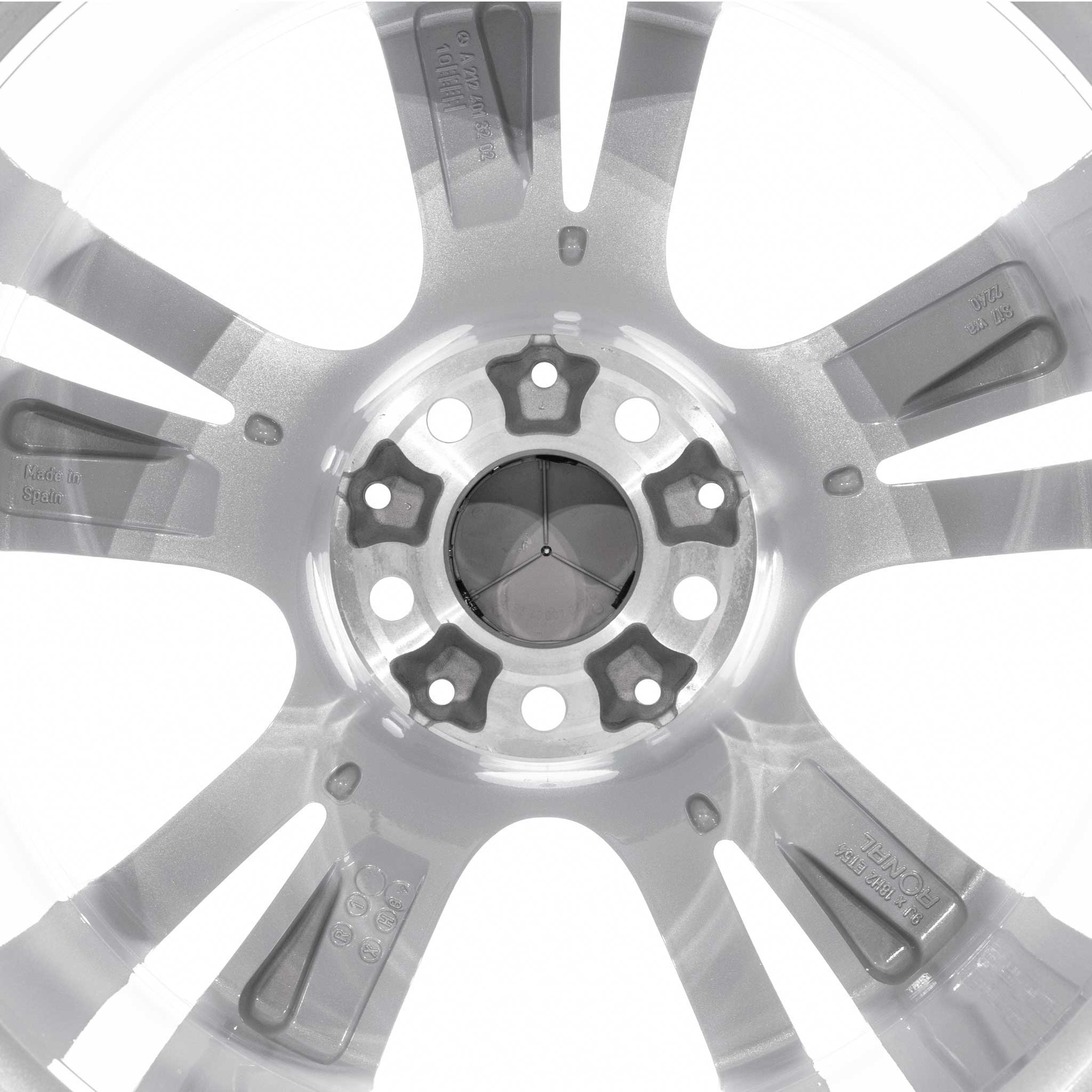Mercedes 5 Twin Spoke [212-18] Titanium Silver with High Sheen Alloy Wheel Product Image #4