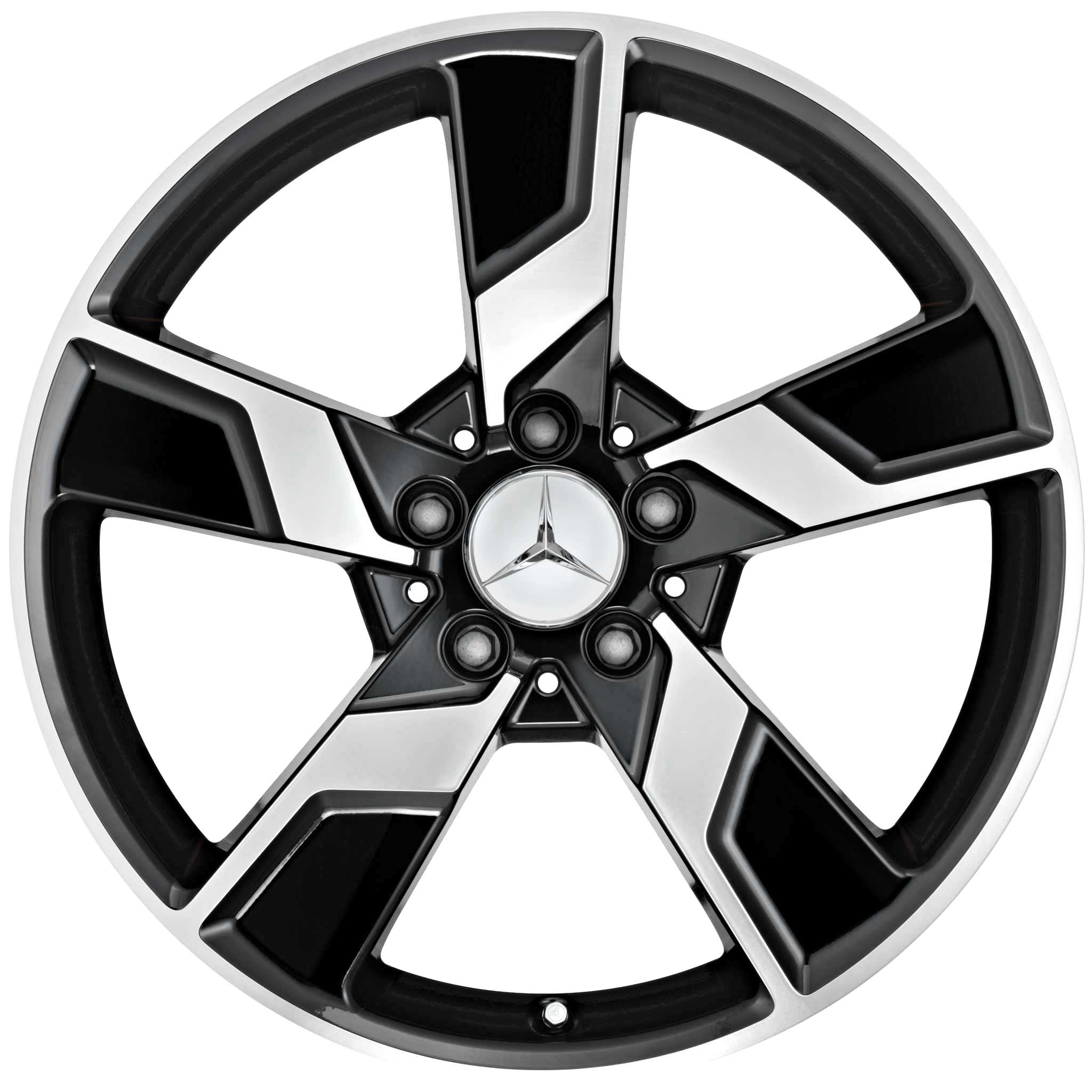 Mercedes Xentres [212-18] Gloss Black and Writing with High Sheen Alloy Wheel Product Image #1