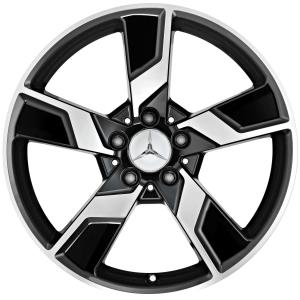 18" Mercedes Xentres [212-18] Gloss Black and Writing with High Sheen alloy wheel