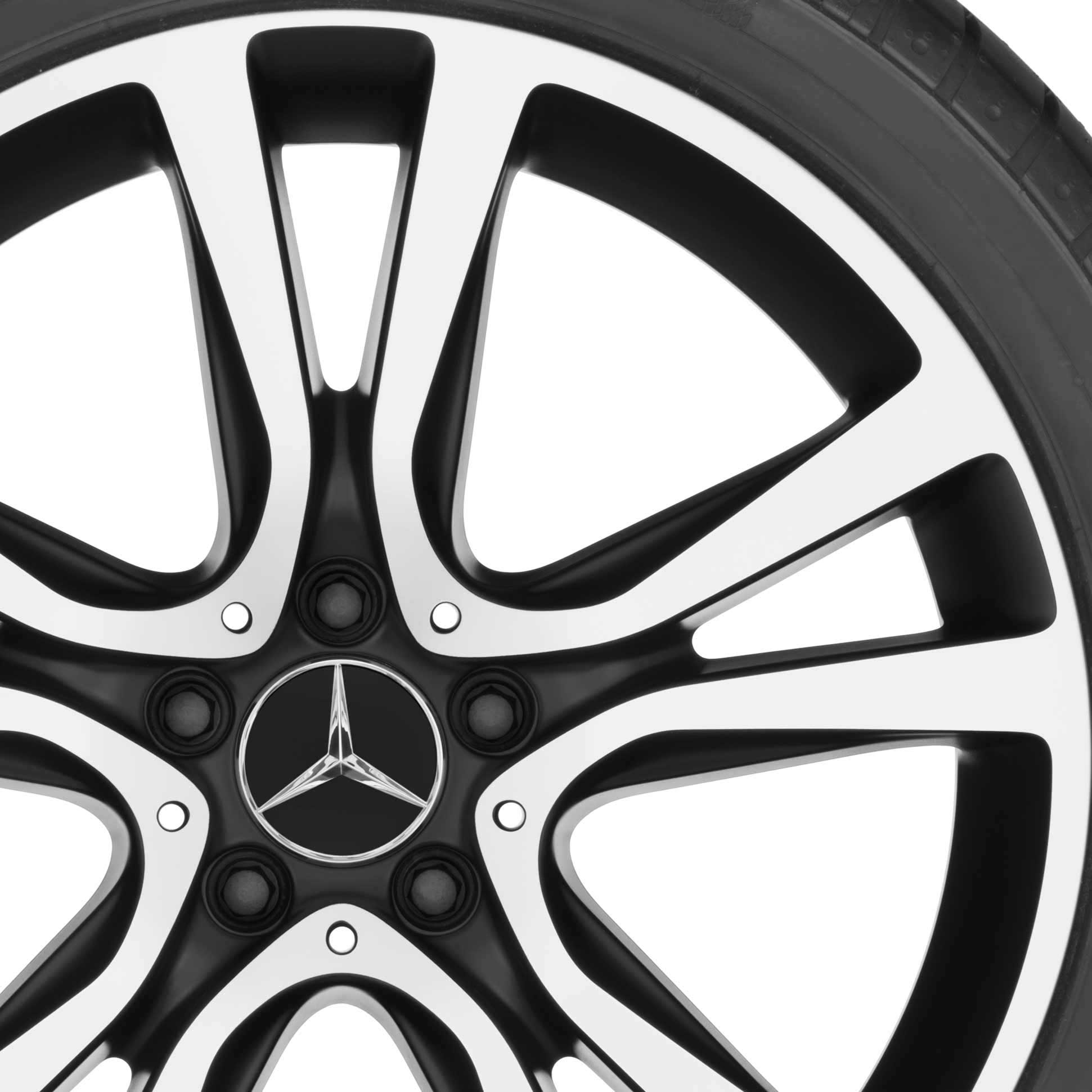 Mercedes 5 Twin Spoke [212-19] Matt Black with High Sheen Alloy Wheel Product Image #2