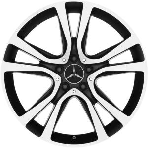 19" Mercedes 5 Twin Spoke [212-19] Matt Black with High Sheen alloy wheel