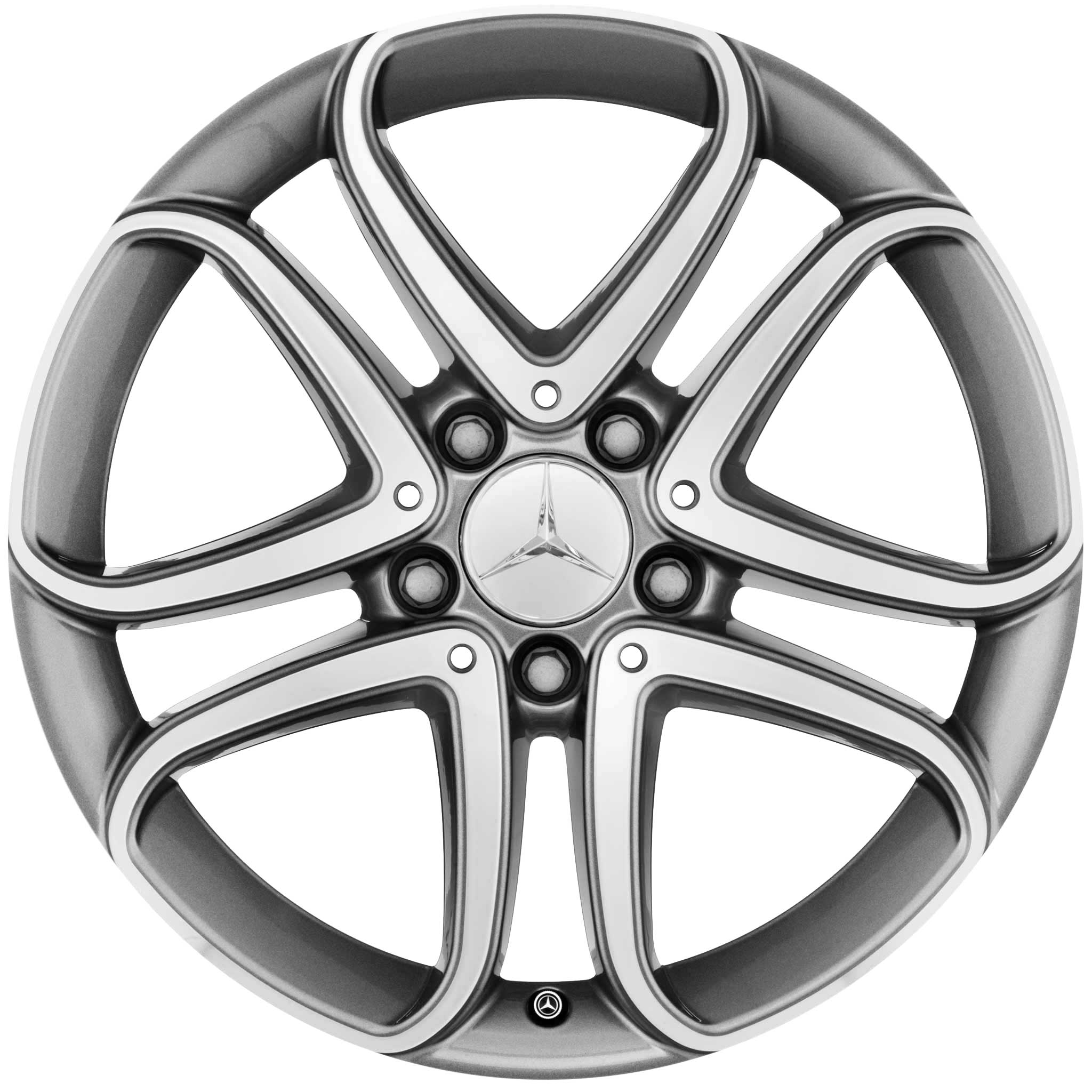 Mercedes 5 Twin Spoke [212-18] Himalaya Grey with High Sheen Alloy Wheel Product Image #1