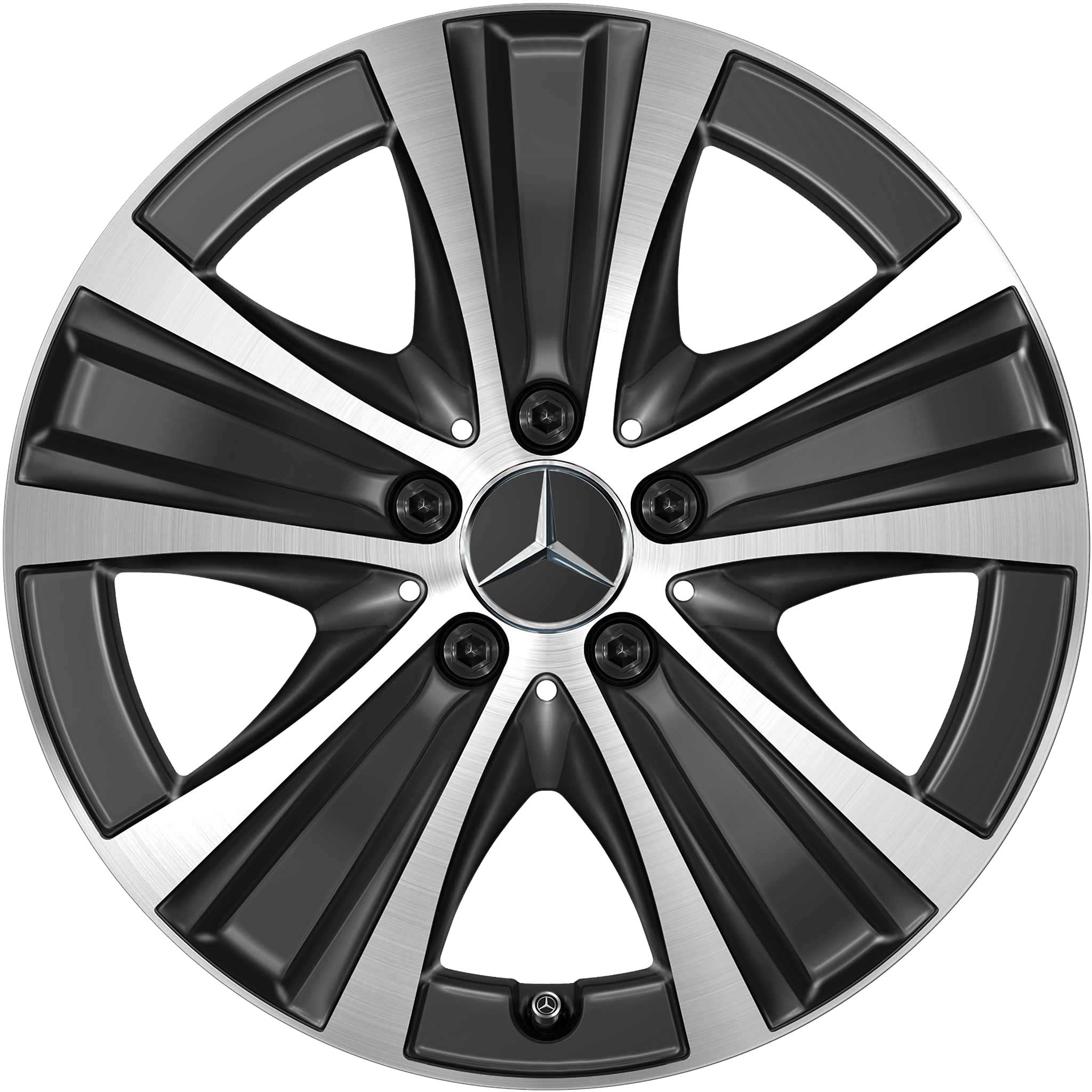 Mercedes 5 Spoke [213-17] Gloss Black with High Sheen Alloy Wheel Product Image #1