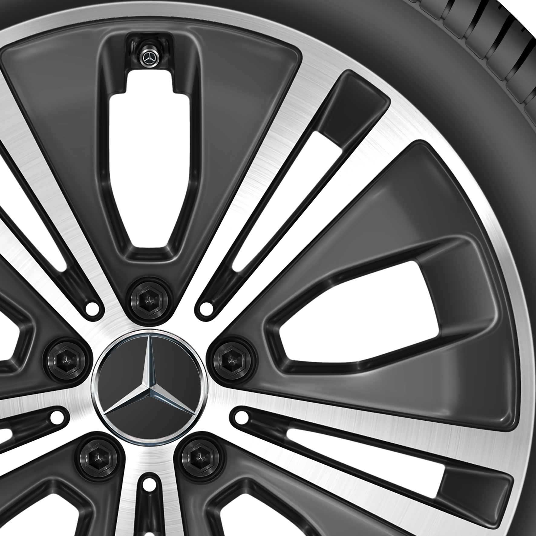 Mercedes 5 Double Spoke [213-18] Gloss Back with High Sheen Alloy Wheel Product Image #2
