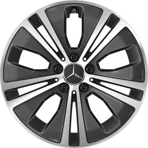 18" Mercedes 5 Double Spoke [213-18] Gloss Back with High Sheen alloy wheel