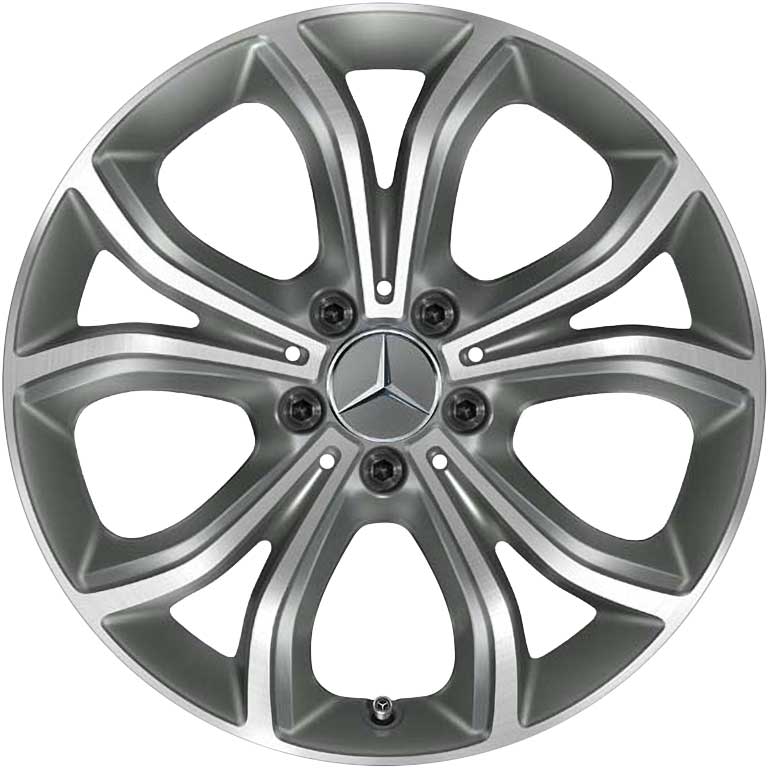 Mercedes 5 Double Spoke [213-18] Himalaya Grey with High Sheen Alloy Wheel Product Image #1