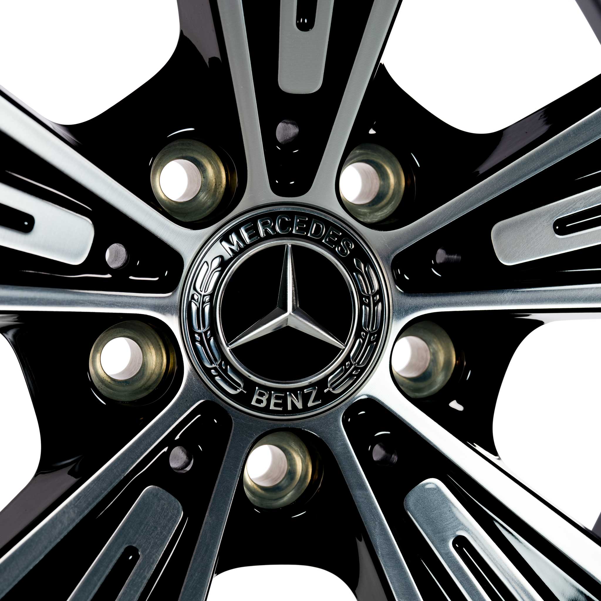 Mercedes 5 Spoke [214-18] Gloss Back with High Sheen Alloy Wheel Product Image #4