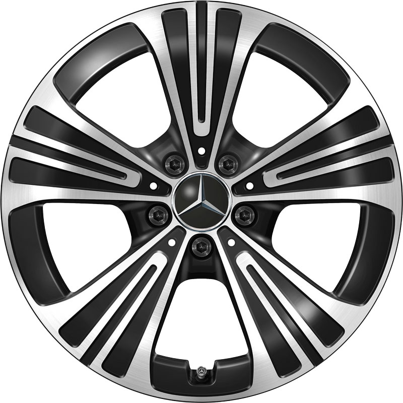 Mercedes 5 Spoke [214-18] Gloss Back with High Sheen Alloy Wheel Product Image #1
