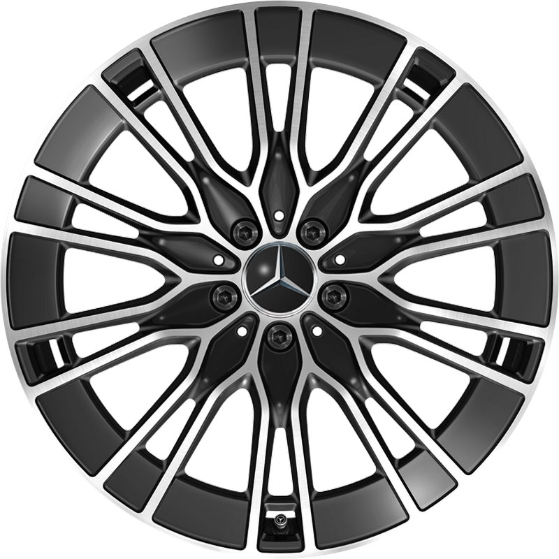 Mercedes 10 Twin Spoke [214-20] Gloss Back with High Sheen Alloy Wheel Product Image #1