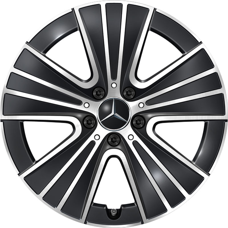 Mercedes 5 Triple Spoke [214-18] Gloss Back with High Sheen Alloy Wheel Product Image #1