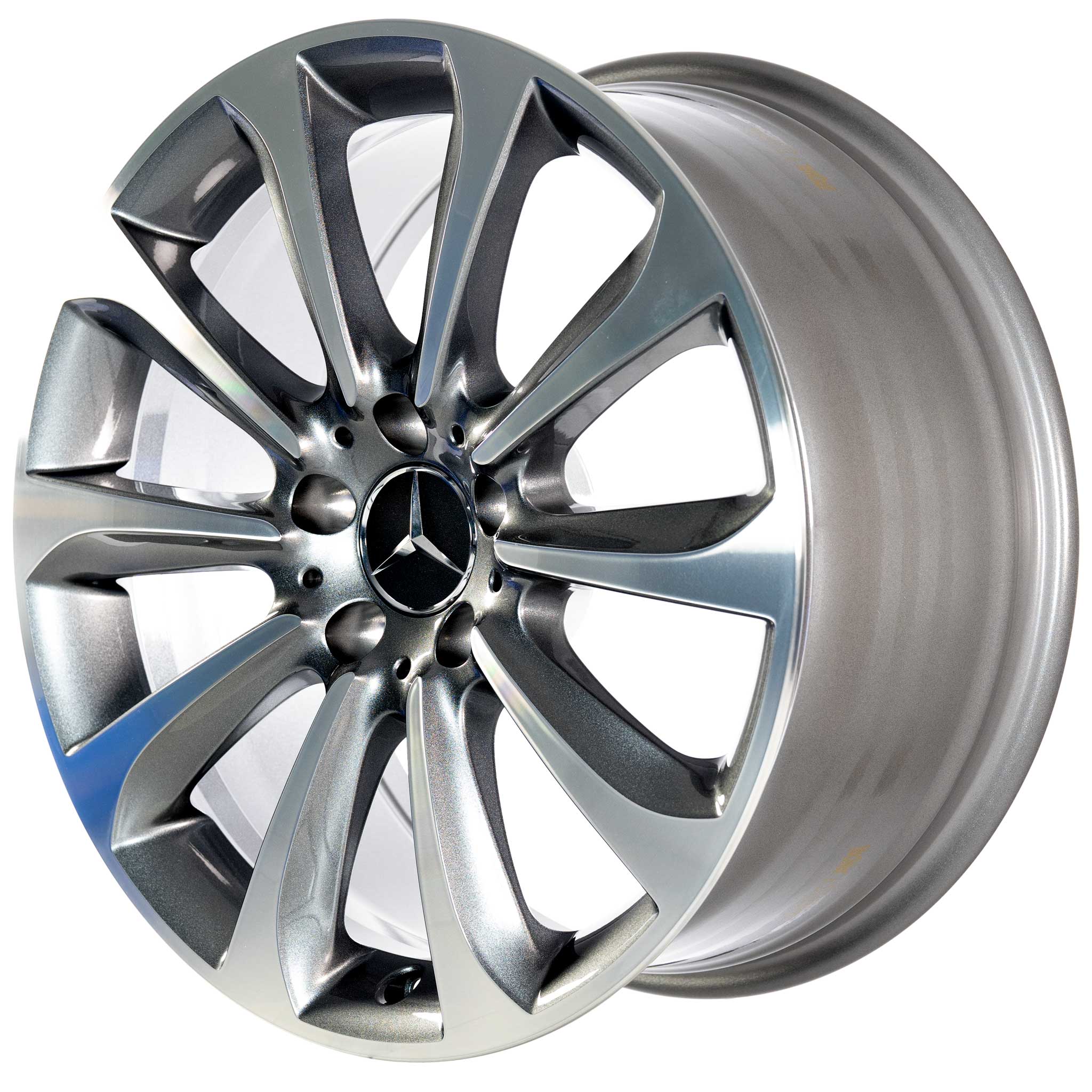 Mercedes 10 Spoke [218-18] Himalaya Grey with High Sheen Alloy Wheel Product Image #2