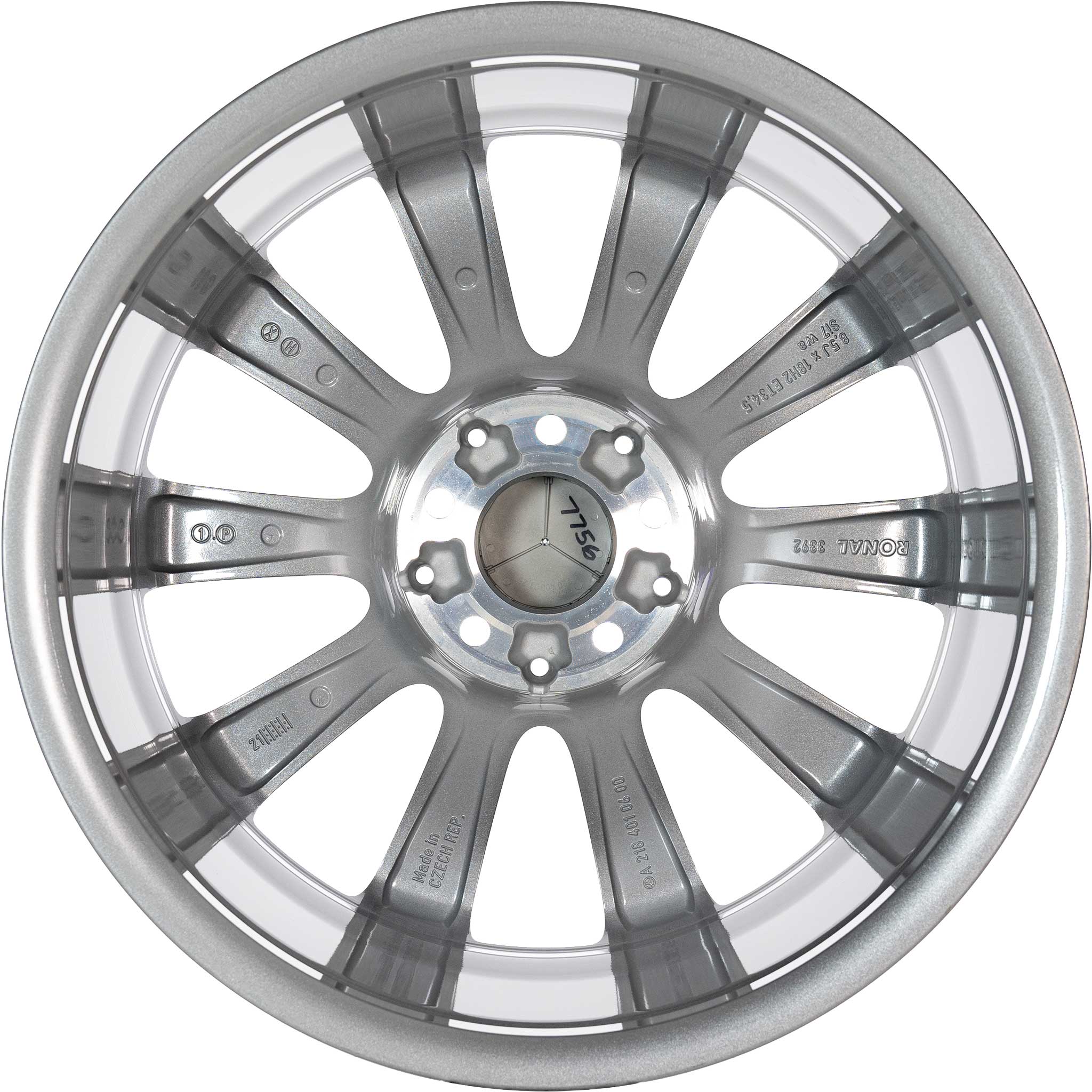 Mercedes 10 Spoke [218-18] Himalaya Grey with High Sheen Alloy Wheel Product Image #3