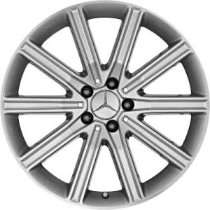 19" Mercedes 10 Twin Spoke [218-19] Titanium Silver with High Sheen alloy wheel