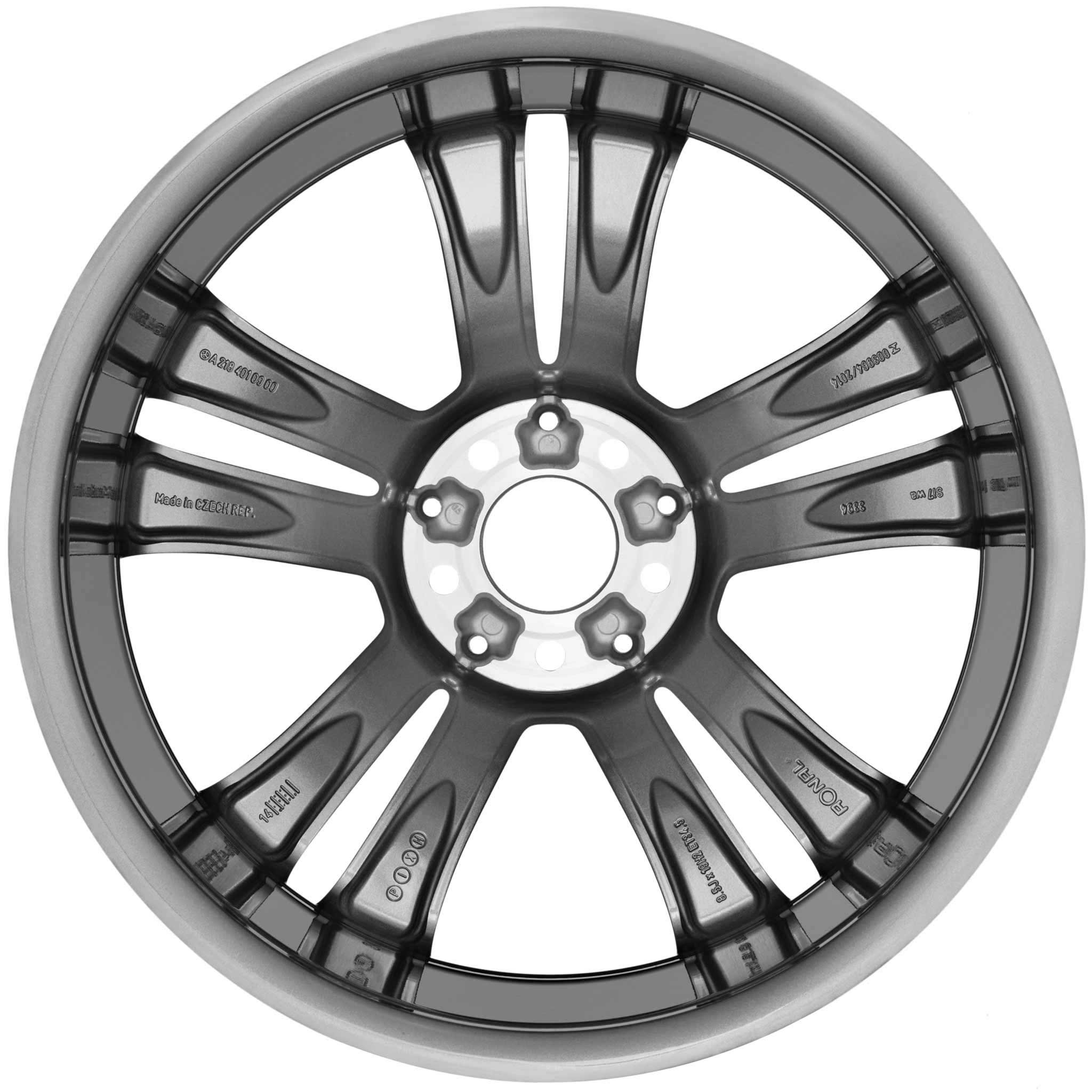 Mercedes 5 Twin Spoke [218-19] Himalaya Grey with High Sheen Alloy Wheel Product Image #3
