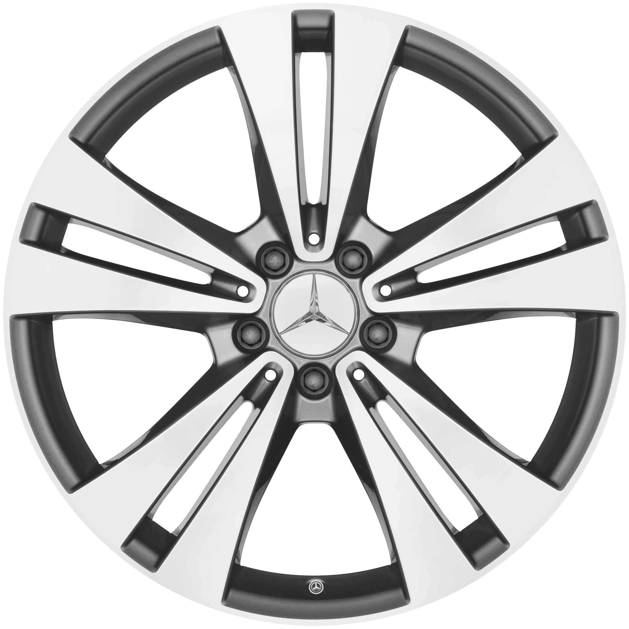 Mercedes 5 Twin Spoke [218-19] Himalaya Grey with High Sheen Alloy Wheel Product Image #1