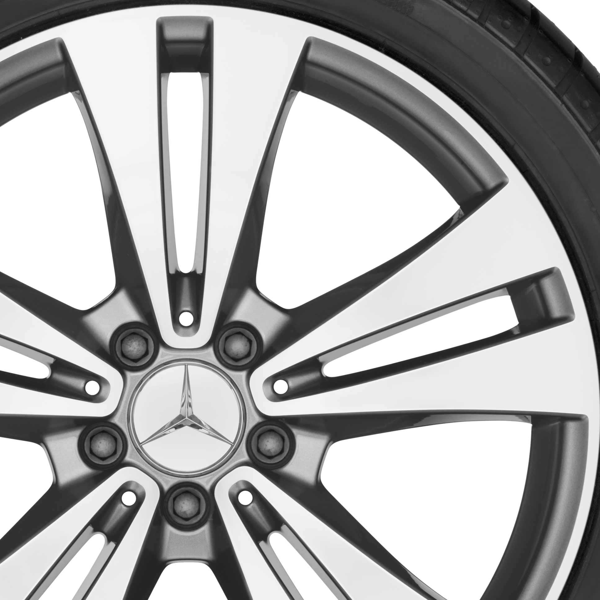 Mercedes 5 Twin Spoke [218-19] Himalaya Grey with High Sheen Alloy Wheel Product Image #2