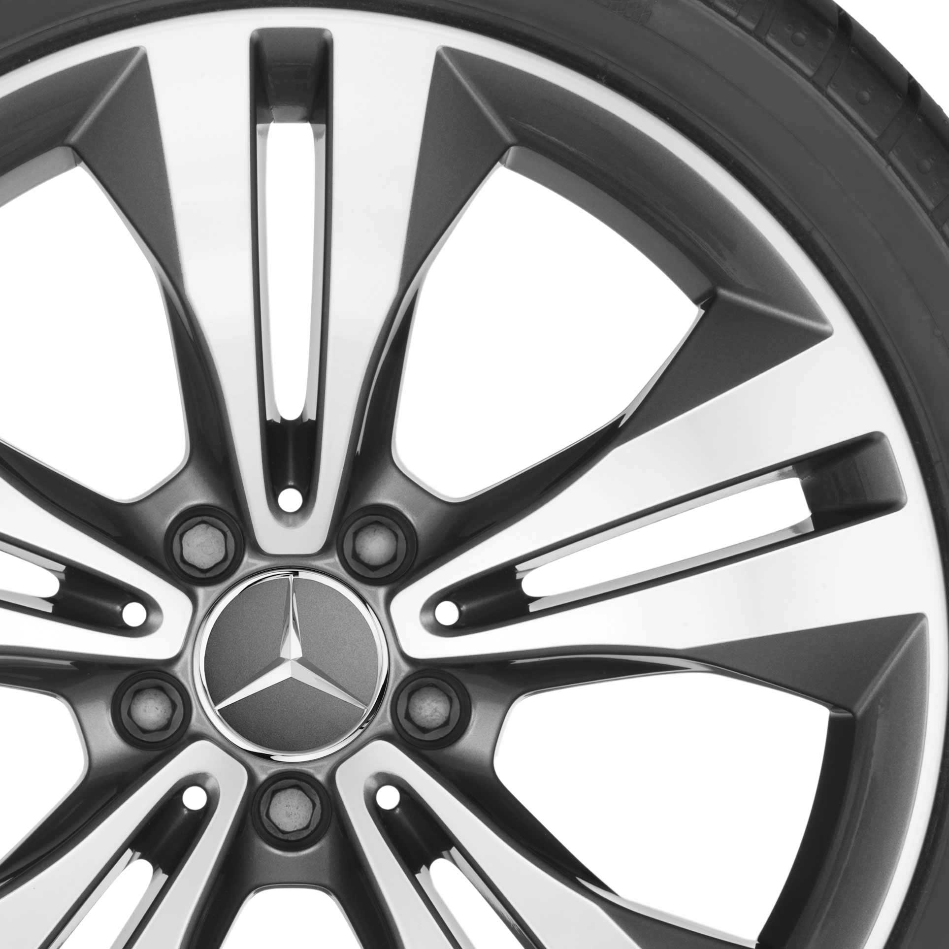 Mercedes 5 Twin Spoke [218-18] Himalaya Grey with High Sheen Alloy Wheel Product Image #2