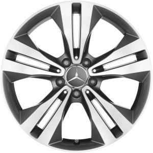 Mercedes 5 Twin Spoke [218-18] Himalaya Grey with High Sheen Alloy Wheel for Mercedes CLS C218 - Sizes 18in