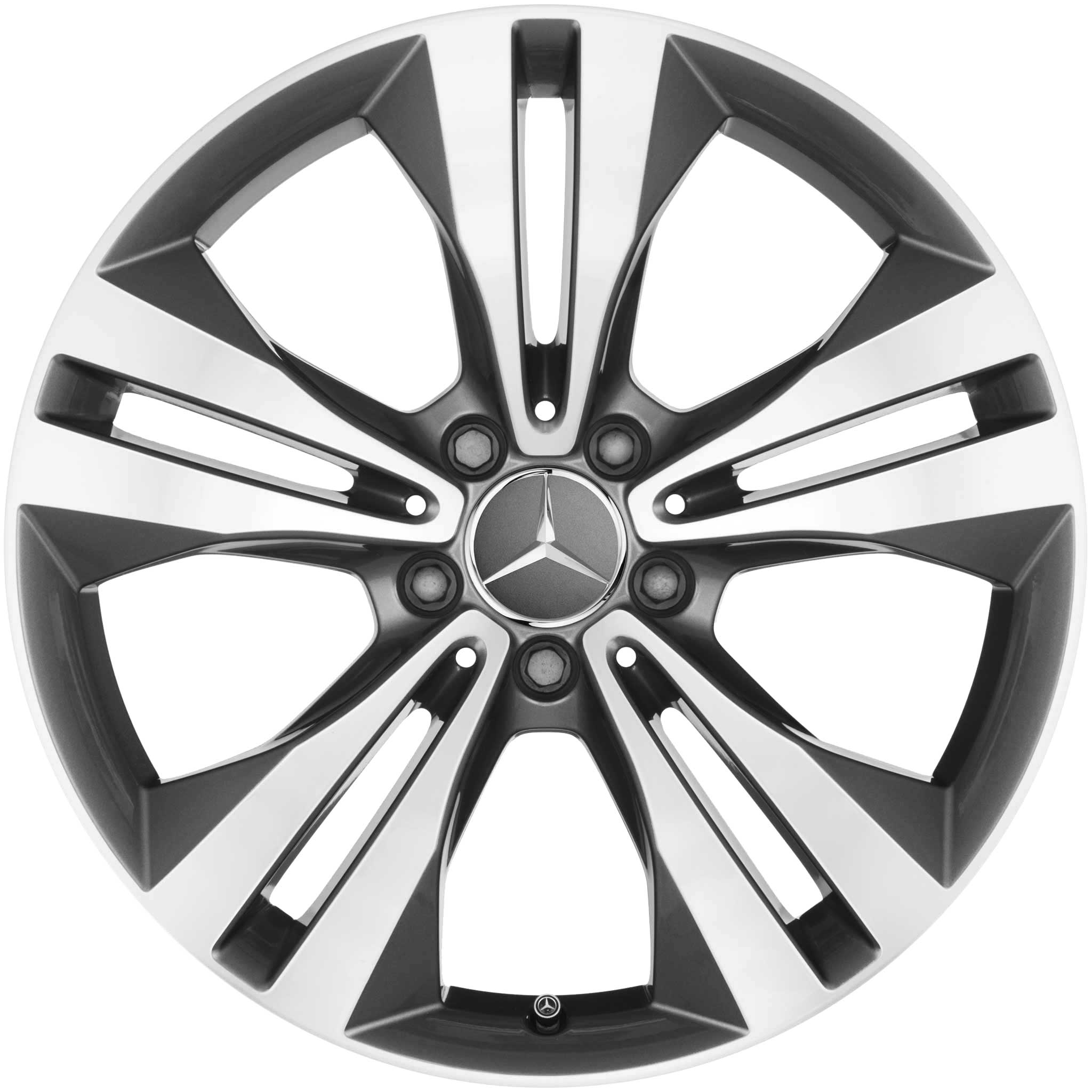 Mercedes 5 Twin Spoke [218-18] Himalaya Grey with High Sheen Alloy Wheel Product Image #1