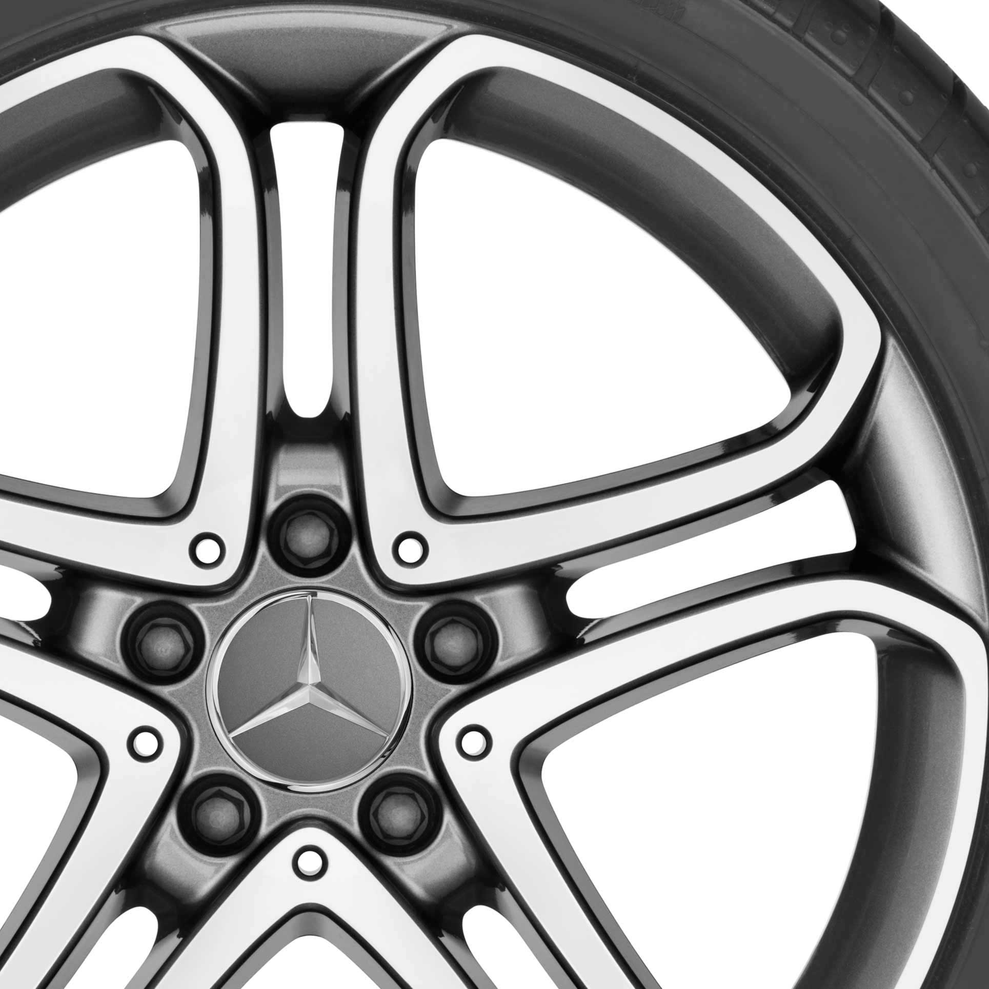 Mercedes 5 Twin Spoke [218-18] Himalaya Grey with High Sheen Alloy Wheel Product Image #2