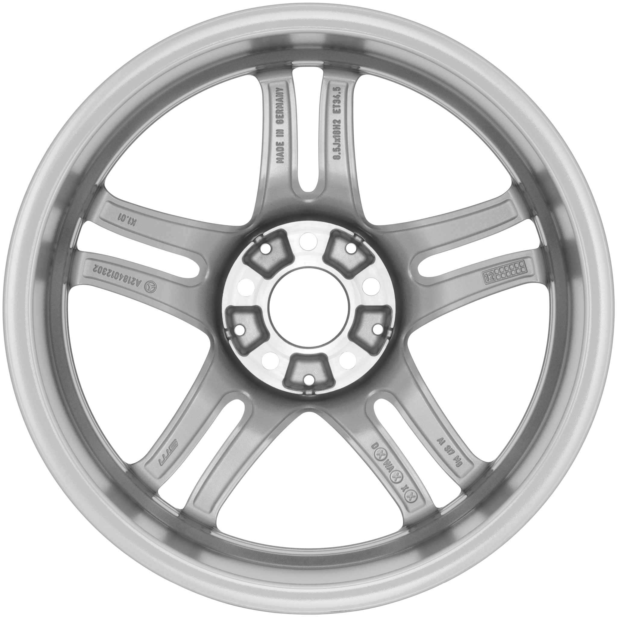 Mercedes 5 Twin Spoke [218-18] Himalaya Grey with High Sheen Alloy Wheel Product Image #3