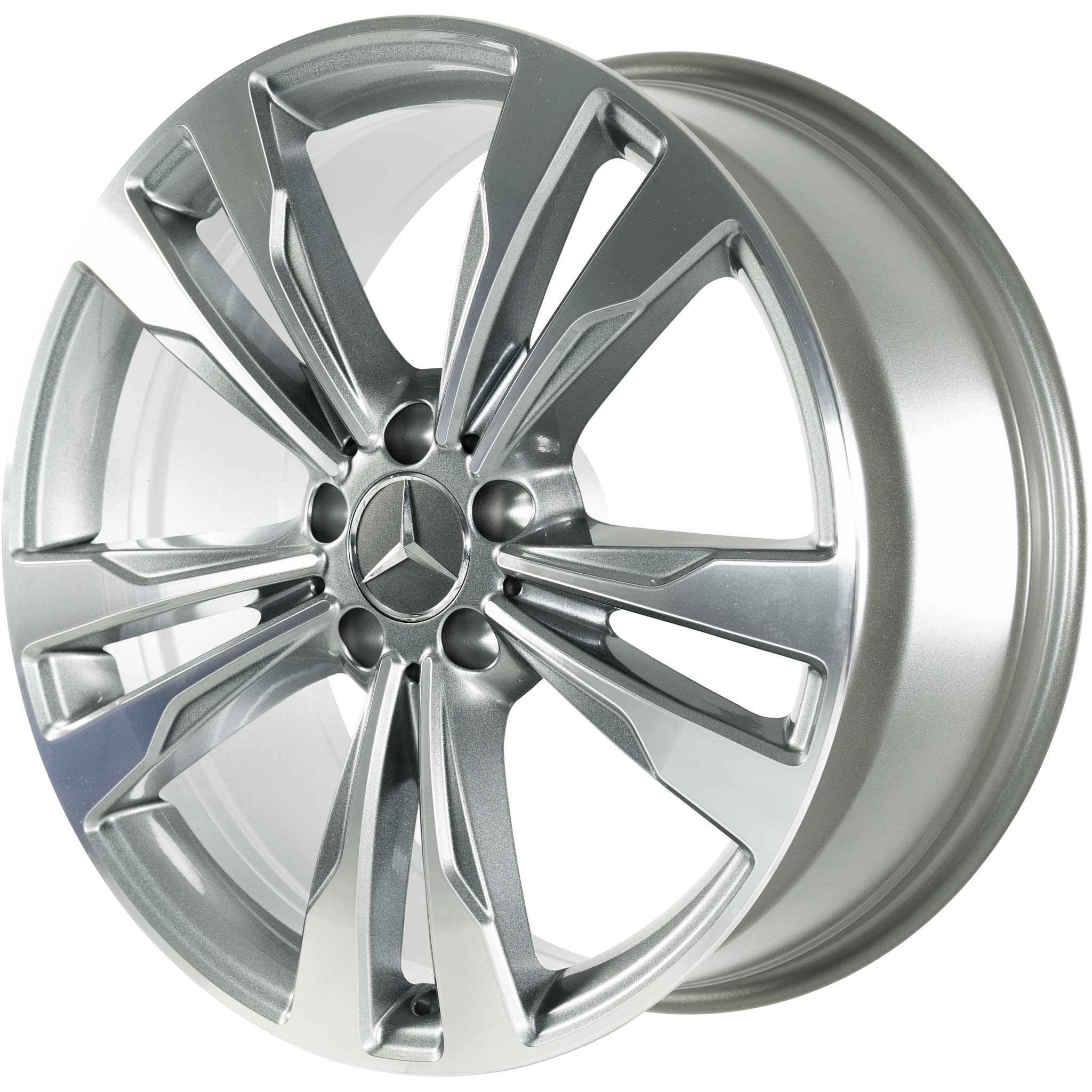 Mercedes 5 Twin Spoke [218-19] Himalaya Grey with High Sheen Alloy Wheel Product Image #2