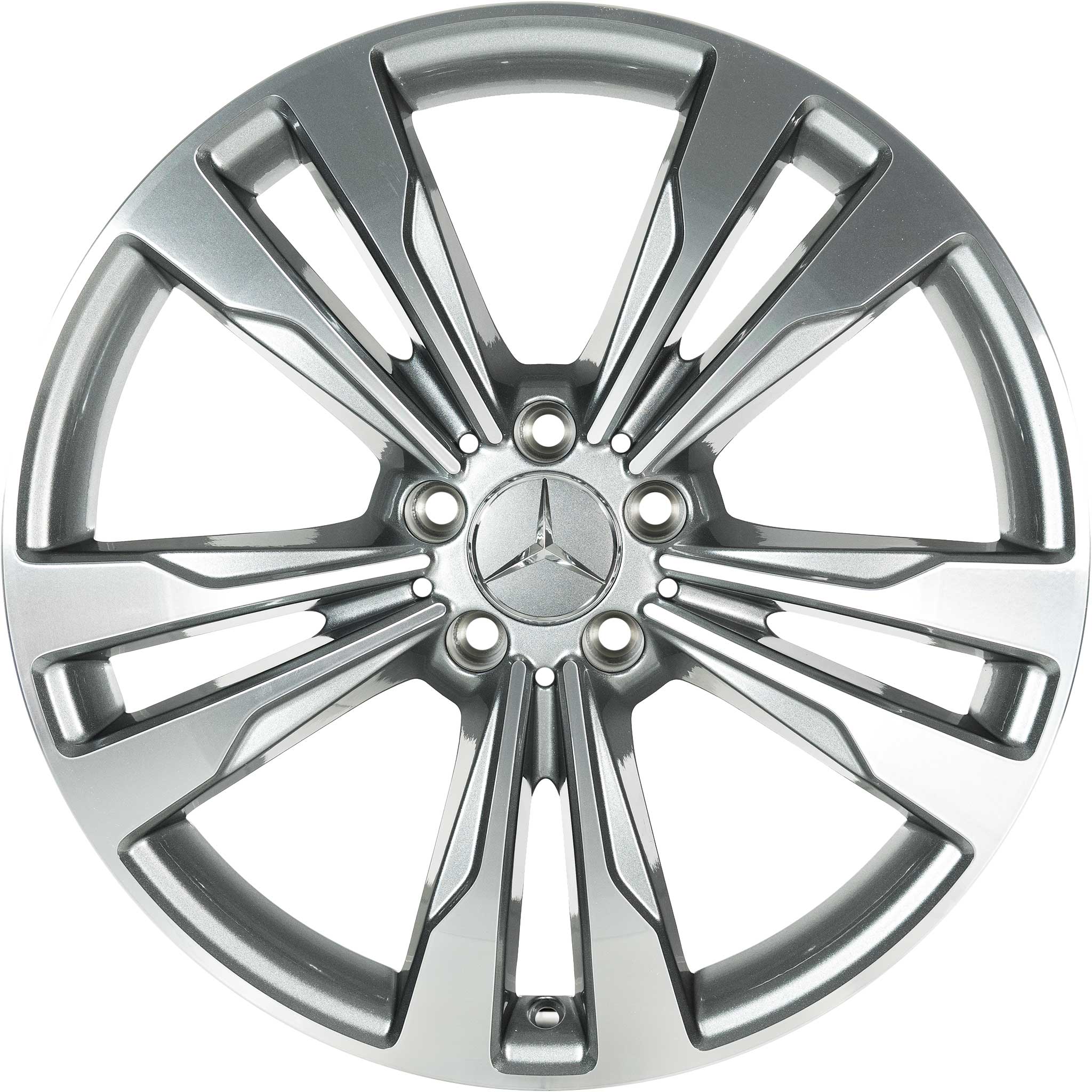 Mercedes 5 Twin Spoke [218-19] Himalaya Grey with High Sheen Alloy Wheel Product Image #1