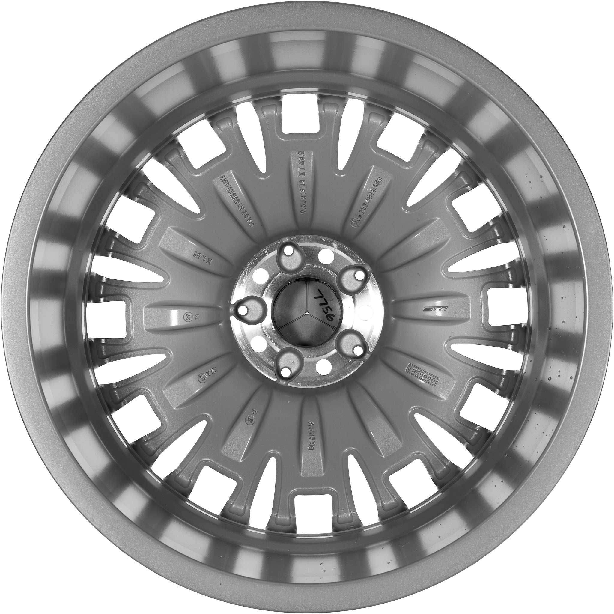 Mercedes Multispoke [222-19] Himalaya Grey with High Sheen Alloy Wheel Product Image #3