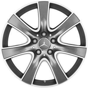 18" Mercedes 7 Spoke [222-18] Himalaya Grey with High Sheen alloy wheel
