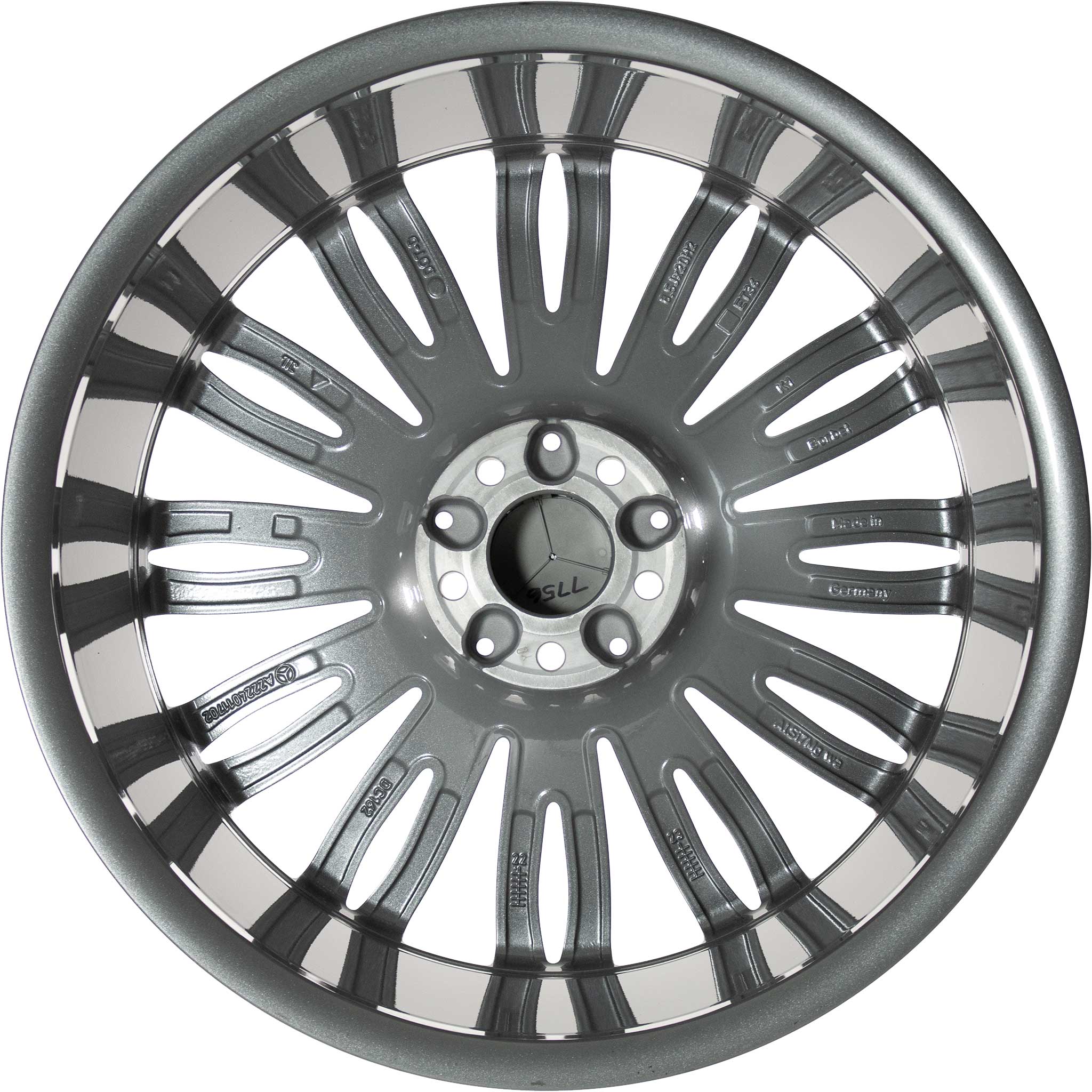 Mercedes Multispoke [222-20] Himalaya Grey Alloy Wheel Product Image #3