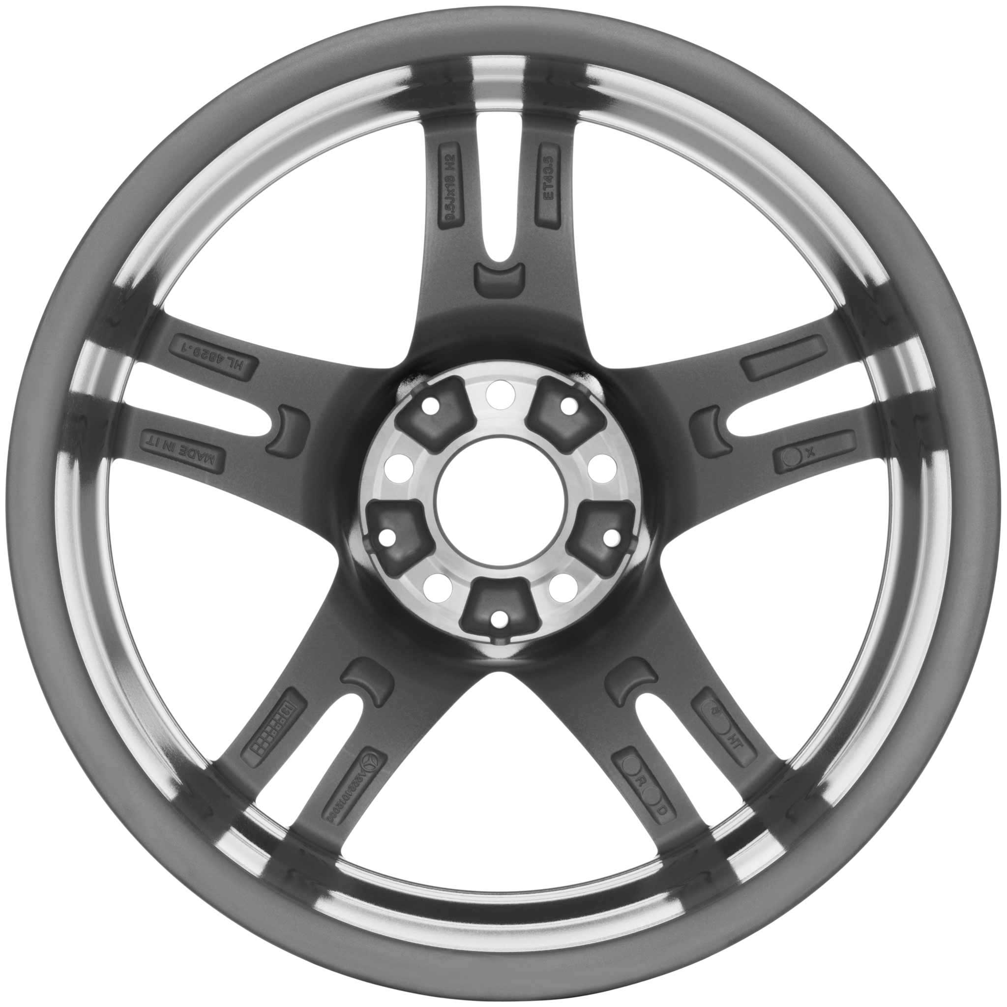Mercedes 5 Twin Spoke [222-18] Himalaya Grey with High Sheen Alloy Wheel Product Image #3