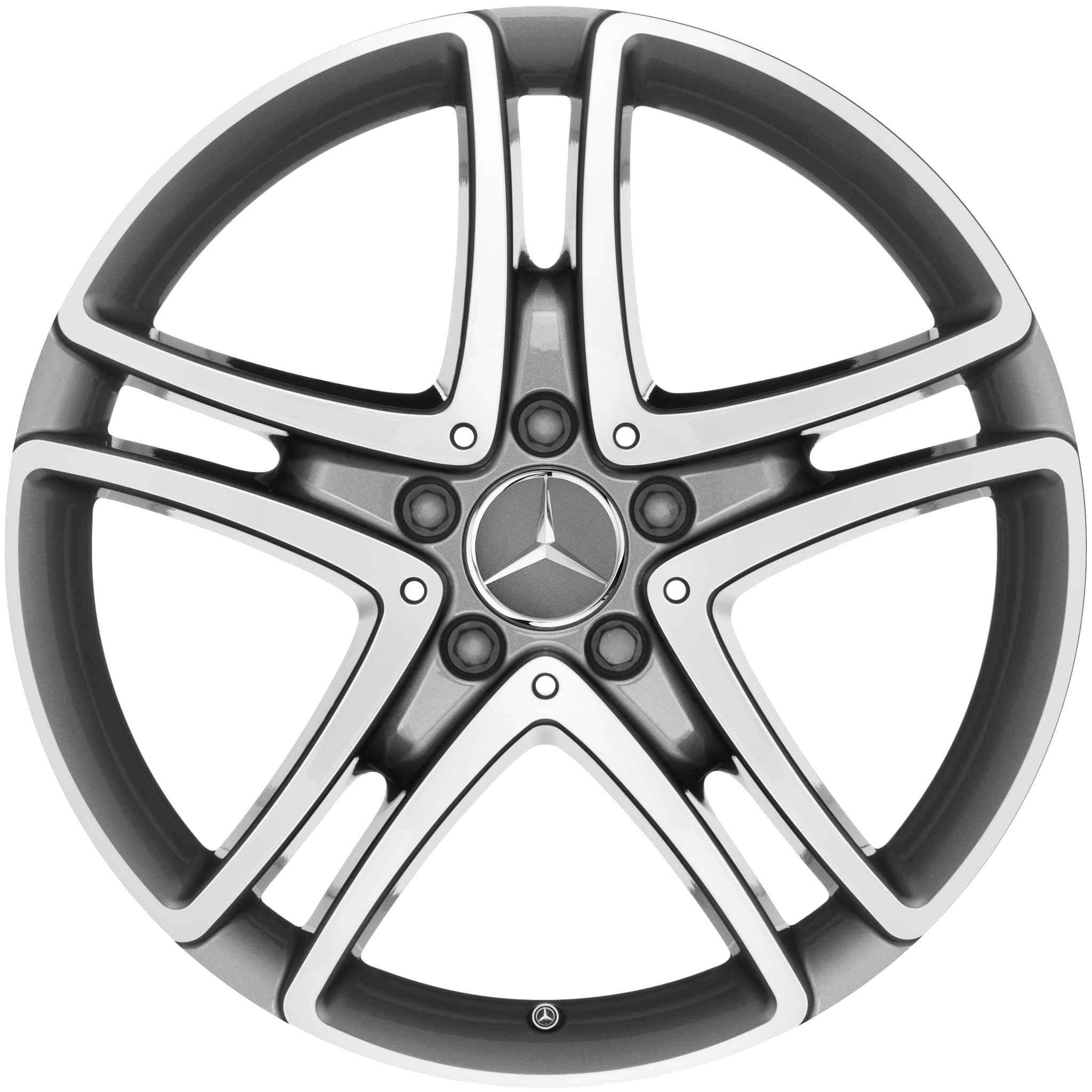 Mercedes 5 Twin Spoke [222-18] Himalaya Grey with High Sheen Alloy Wheel Product Image #1