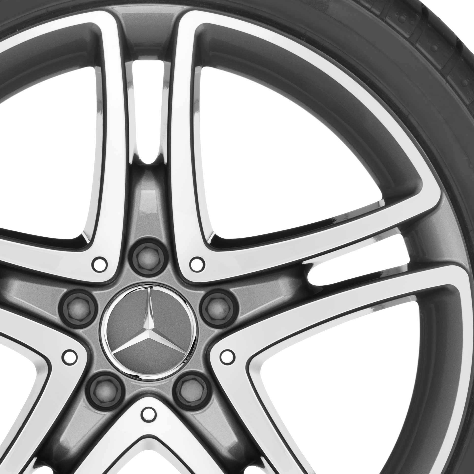 Mercedes 5 Twin Spoke [222-18] Himalaya Grey with High Sheen Alloy Wheel Product Image #2