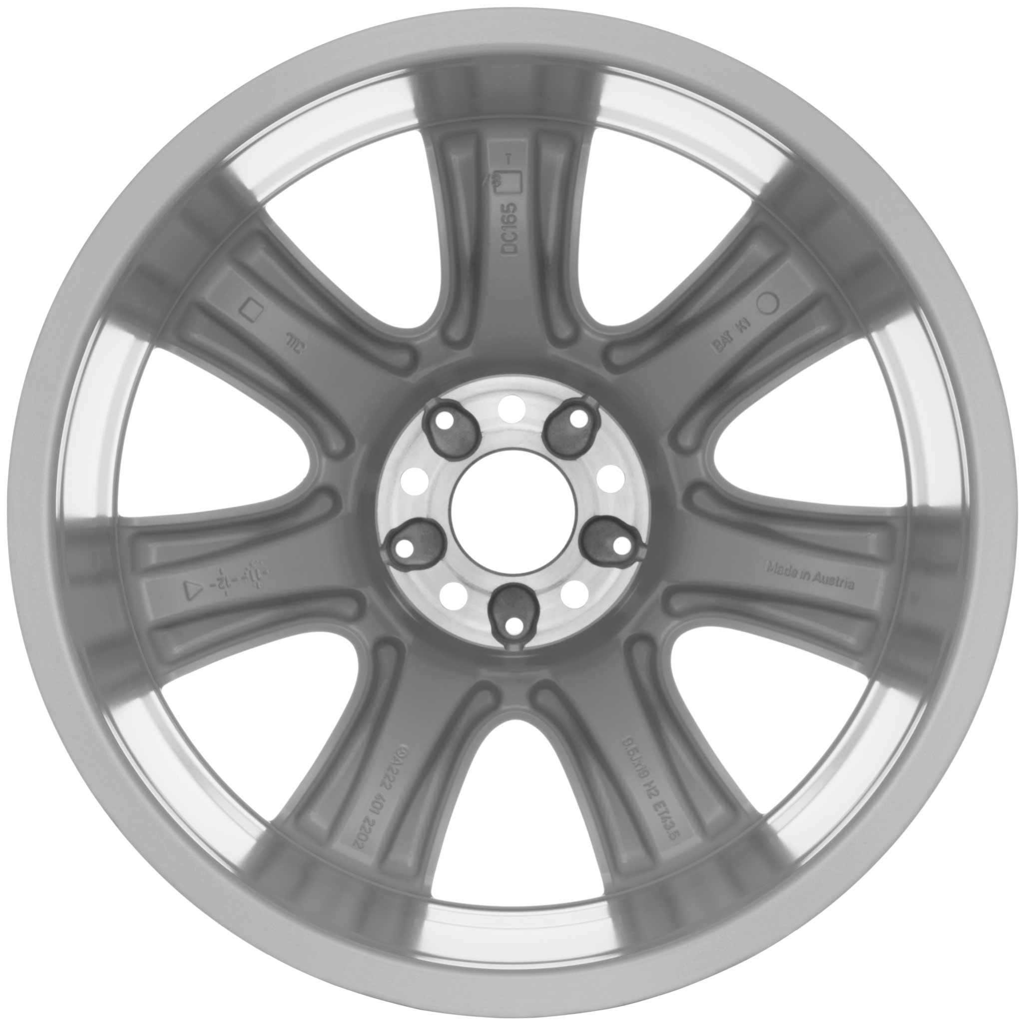 Mercedes 7 Spoke [222-19] Vanadium Silver Alloy Wheel Product Image #3