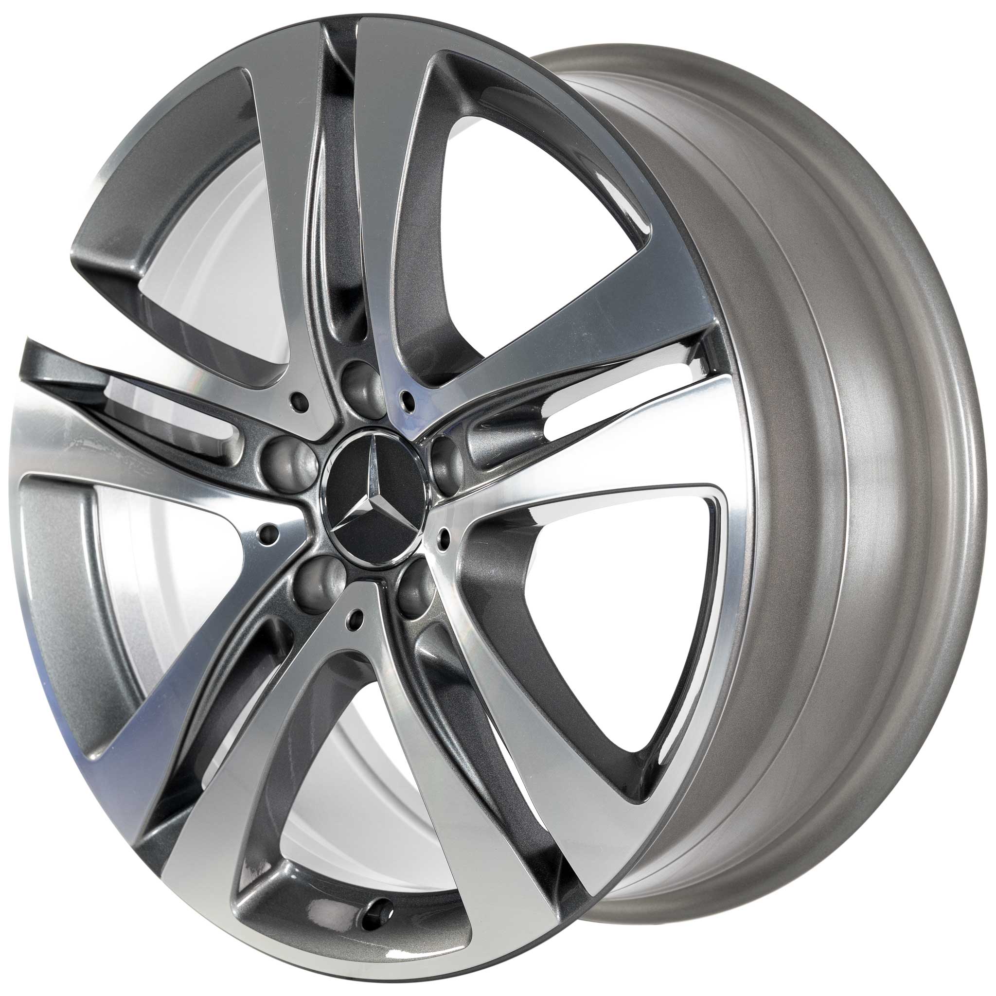 Mercedes 5 Twin Spoke [222-18] Himalaya Grey with High Sheen Alloy Wheel Product Image #2