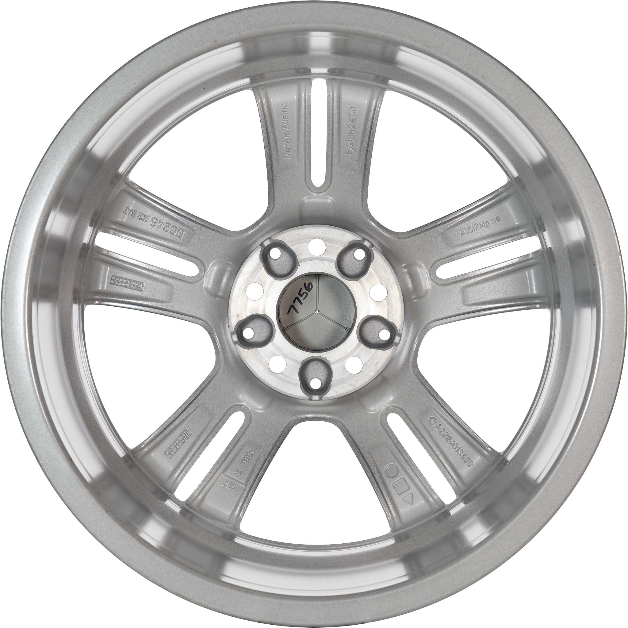 Mercedes 5 Twin Spoke [222-18] Himalaya Grey with High Sheen Alloy Wheel Product Image #3