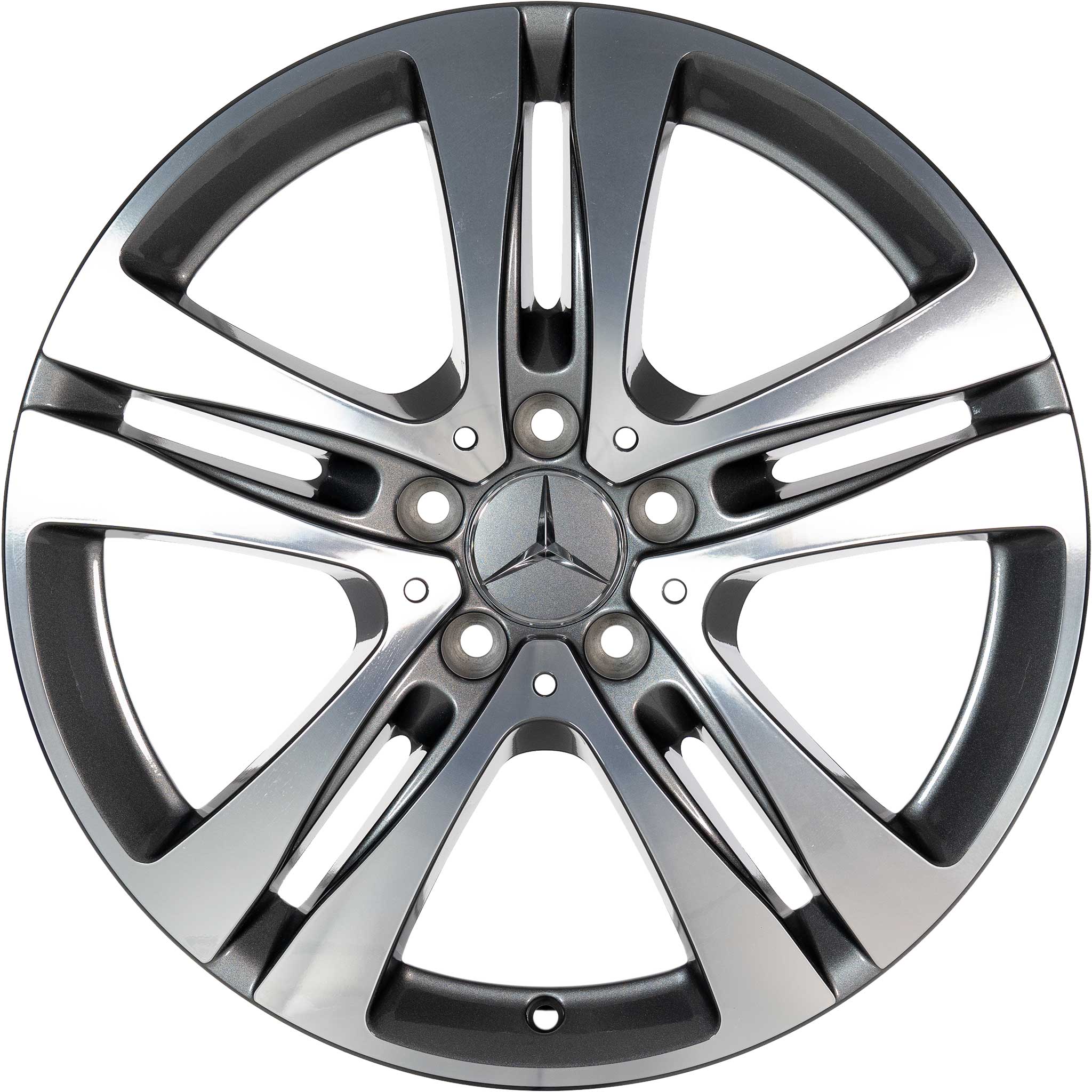 Mercedes 5 Twin Spoke [222-18] Himalaya Grey with High Sheen Alloy Wheel Product Image #1