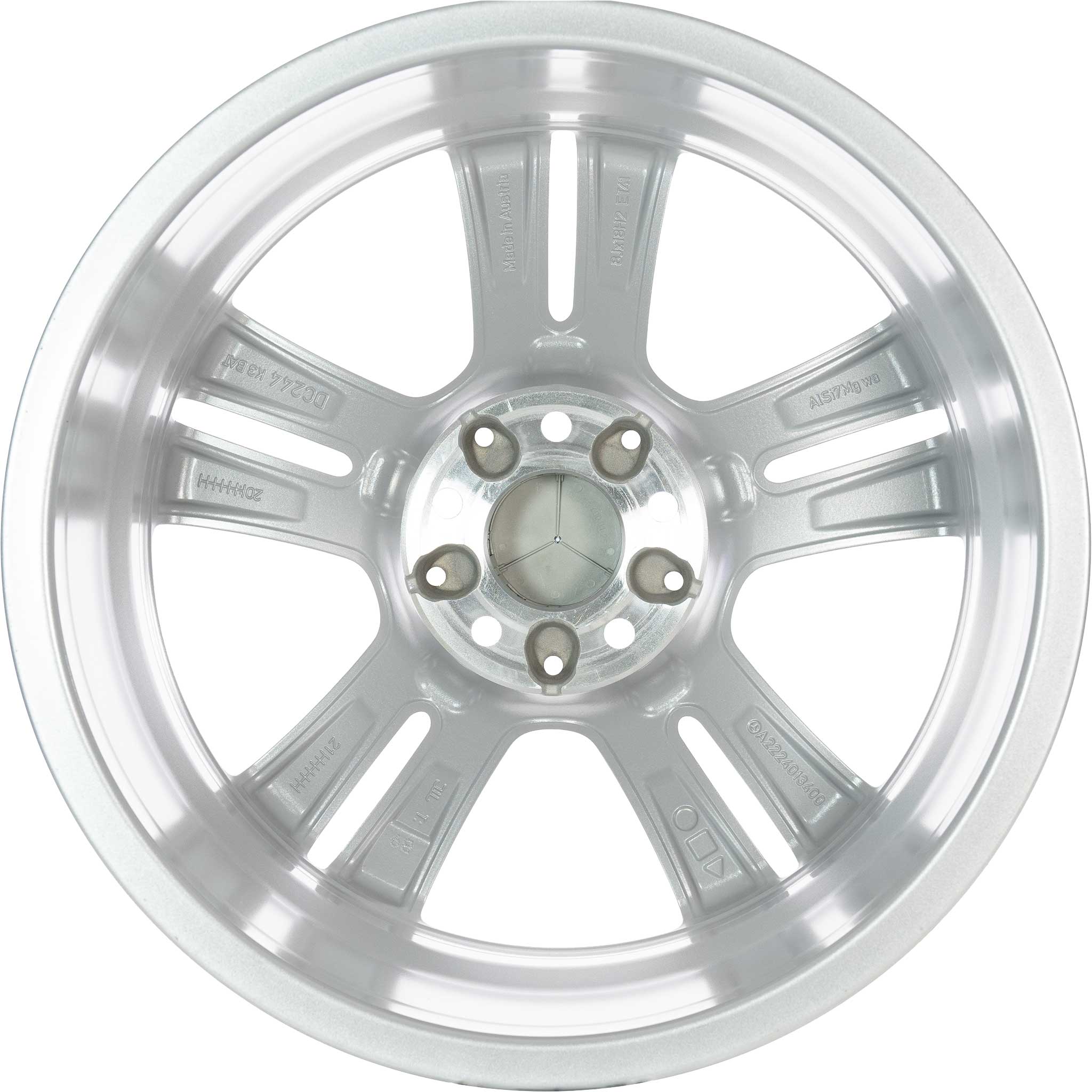 Mercedes 5 Twin Spoke [222-18] Vanadium Silver Alloy Wheel Product Image #3