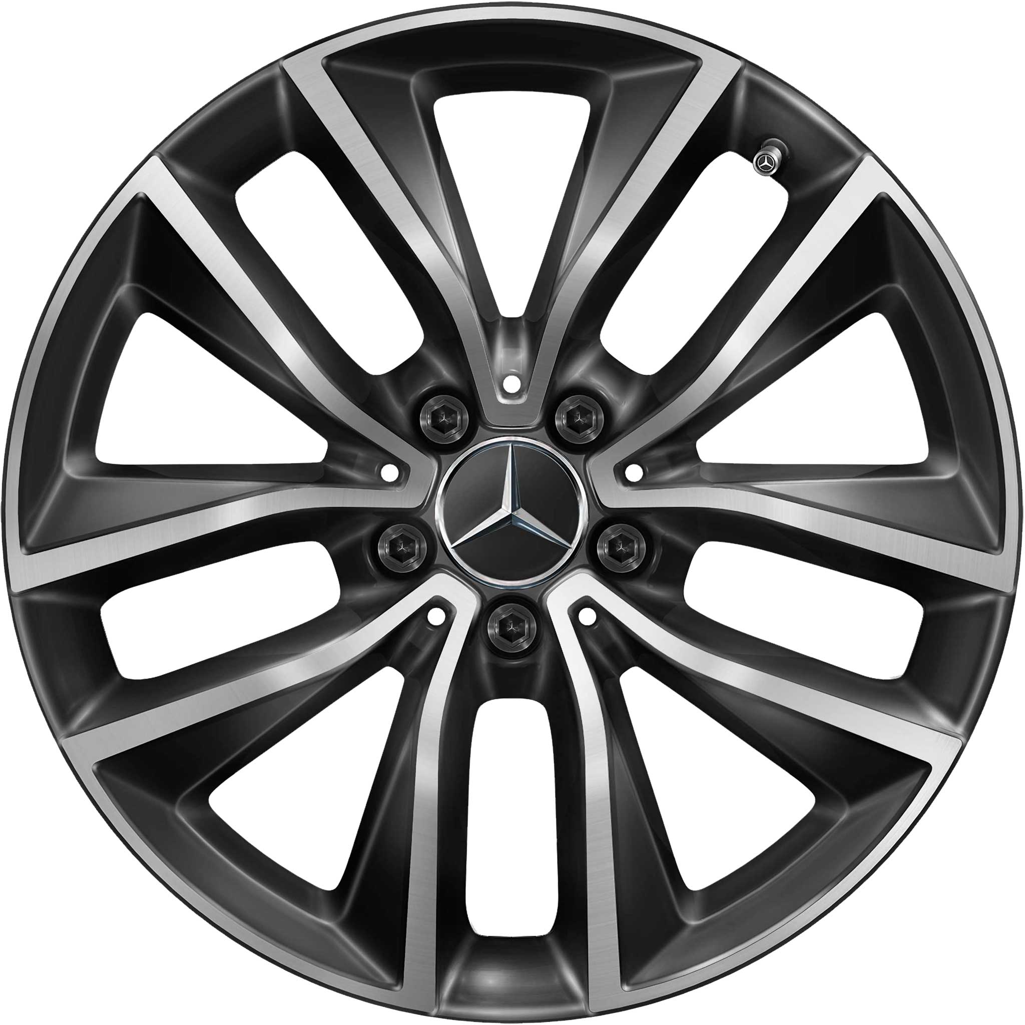 Mercedes 5 Double Spoke [223-18] Gloss Back with High Sheen Alloy Wheel Product Image #1