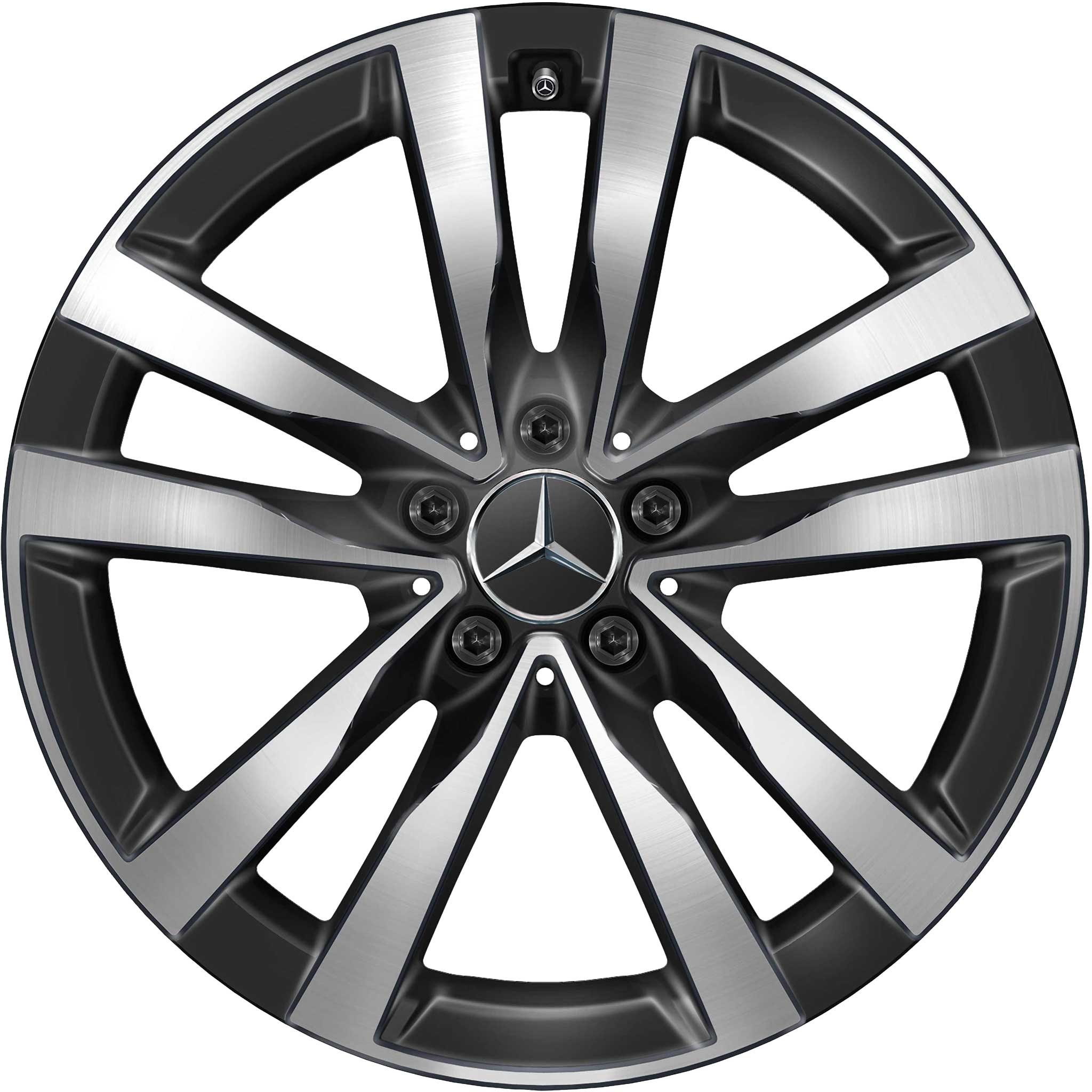 Mercedes 5 Double Spoke [223-19] Gloss Back with High Sheen Alloy Wheel Product Image #1