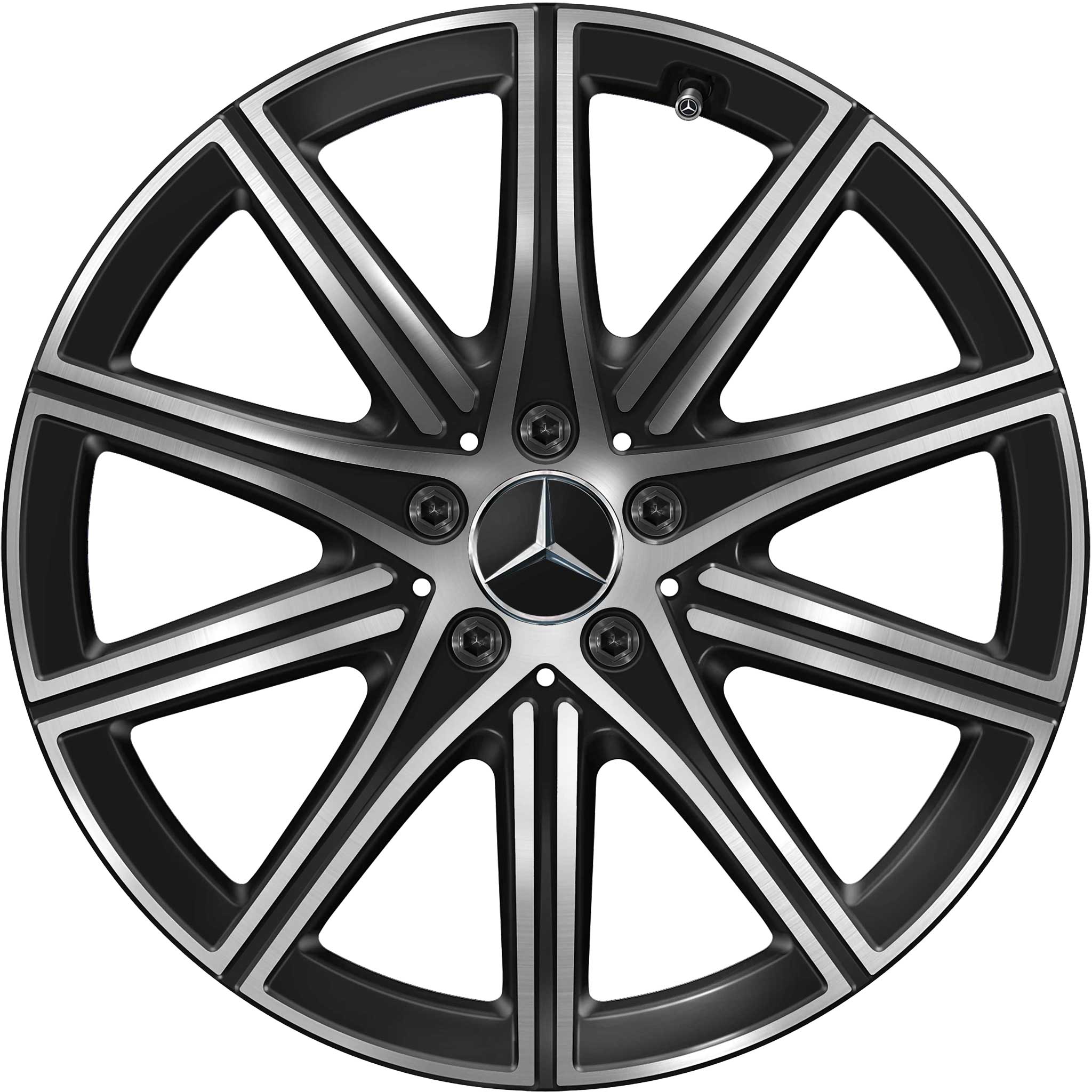 Mercedes 5 Double Spoke [223-19] Gloss Back with High Sheen Alloy Wheel Product Image #1