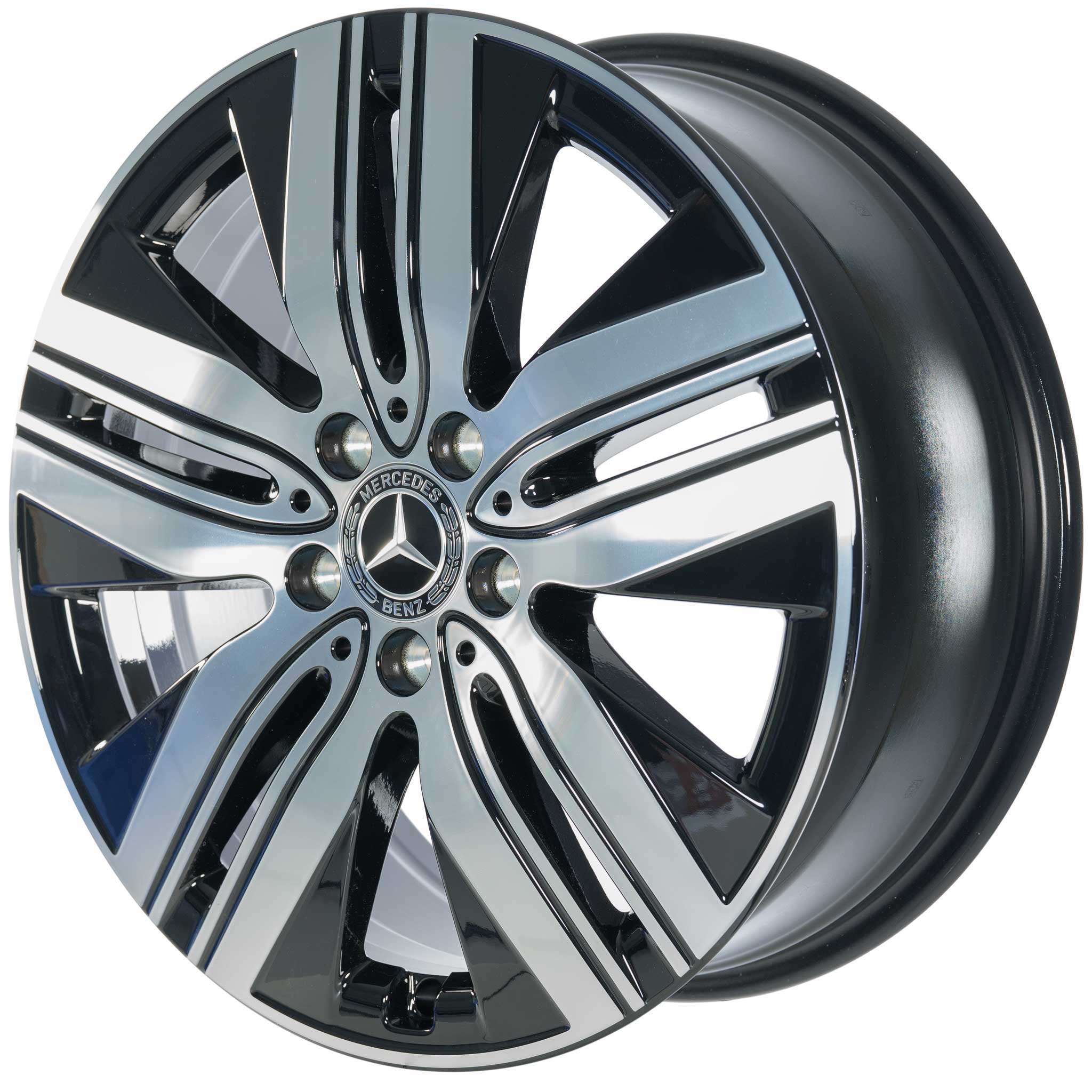 Mercedes 5 Double Spoke [243-18] Gloss Back with High Sheen Alloy Wheel Product Image #2