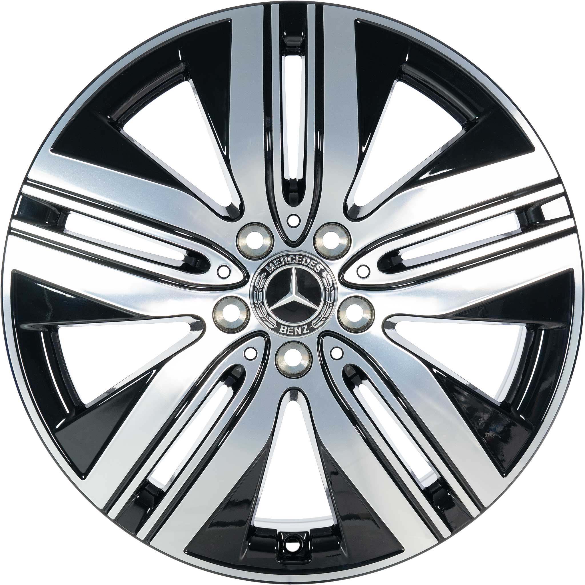 Mercedes 5 Double Spoke [243-18] Gloss Back with High Sheen Alloy Wheel Product Image #1