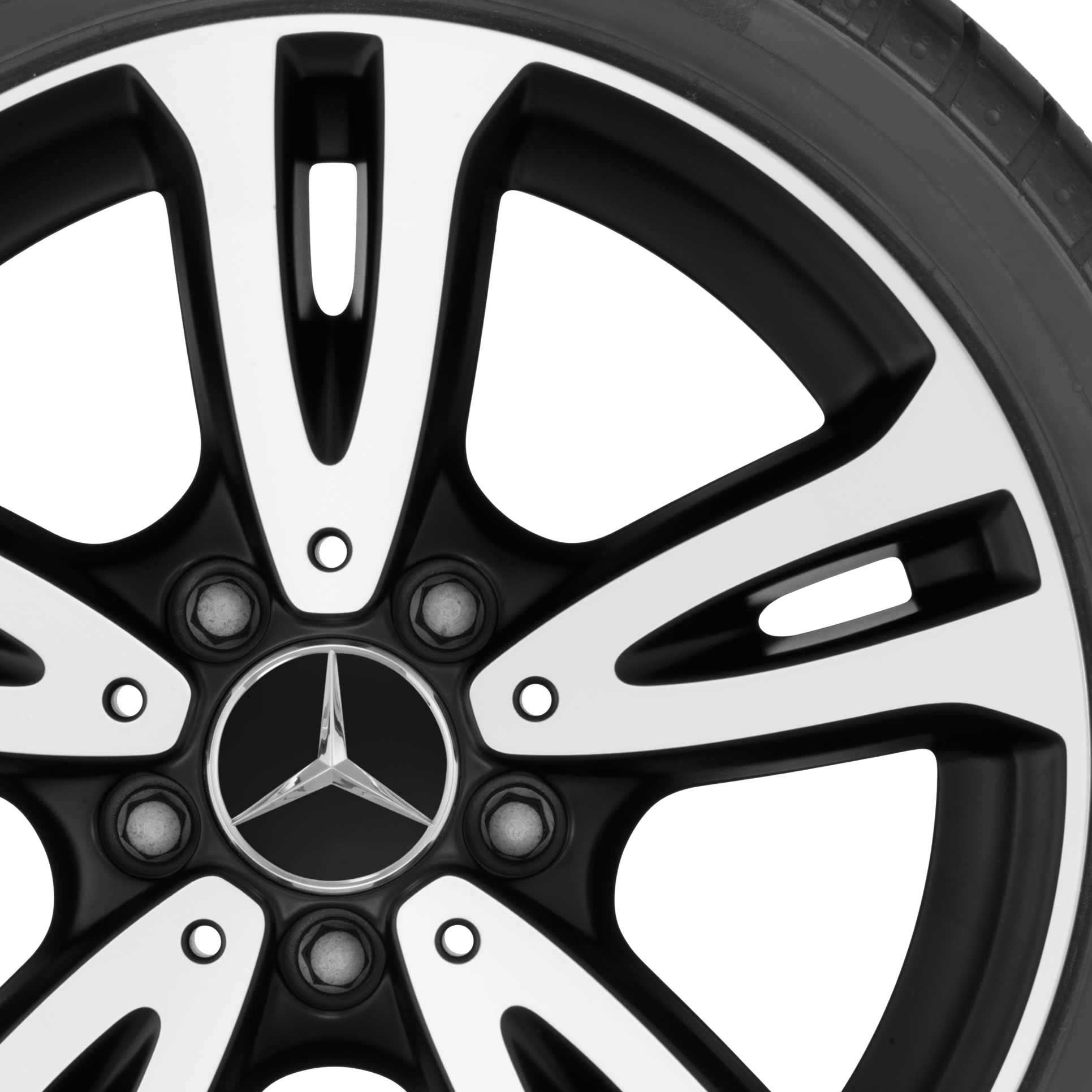 Mercedes 5 Twin Spoke [246-16] Matt Black with High Sheen Alloy Wheel Product Image #2